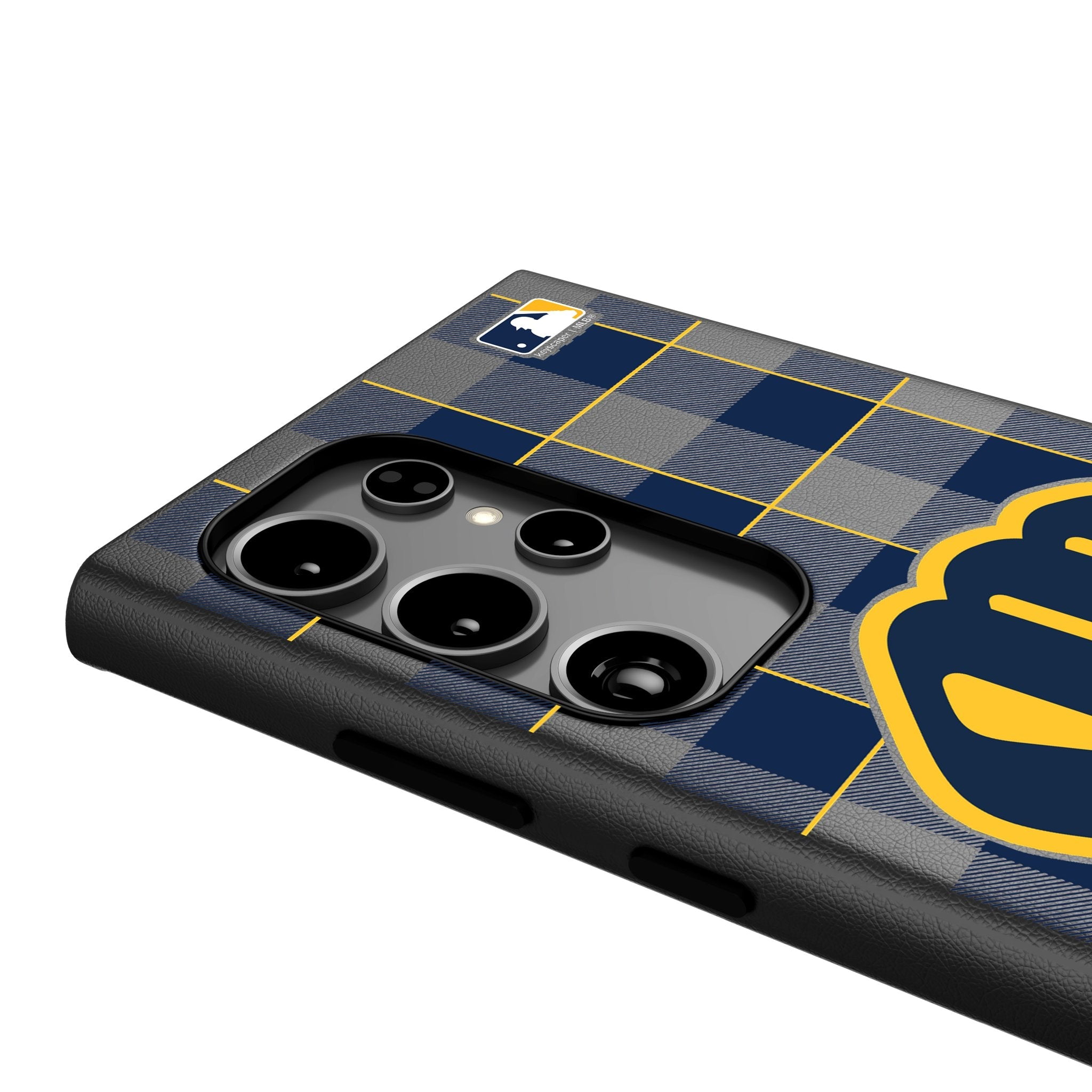Milwaukee Brewers Plaid MagSafe Compatible Phone Case for Samsung Galaxy 4