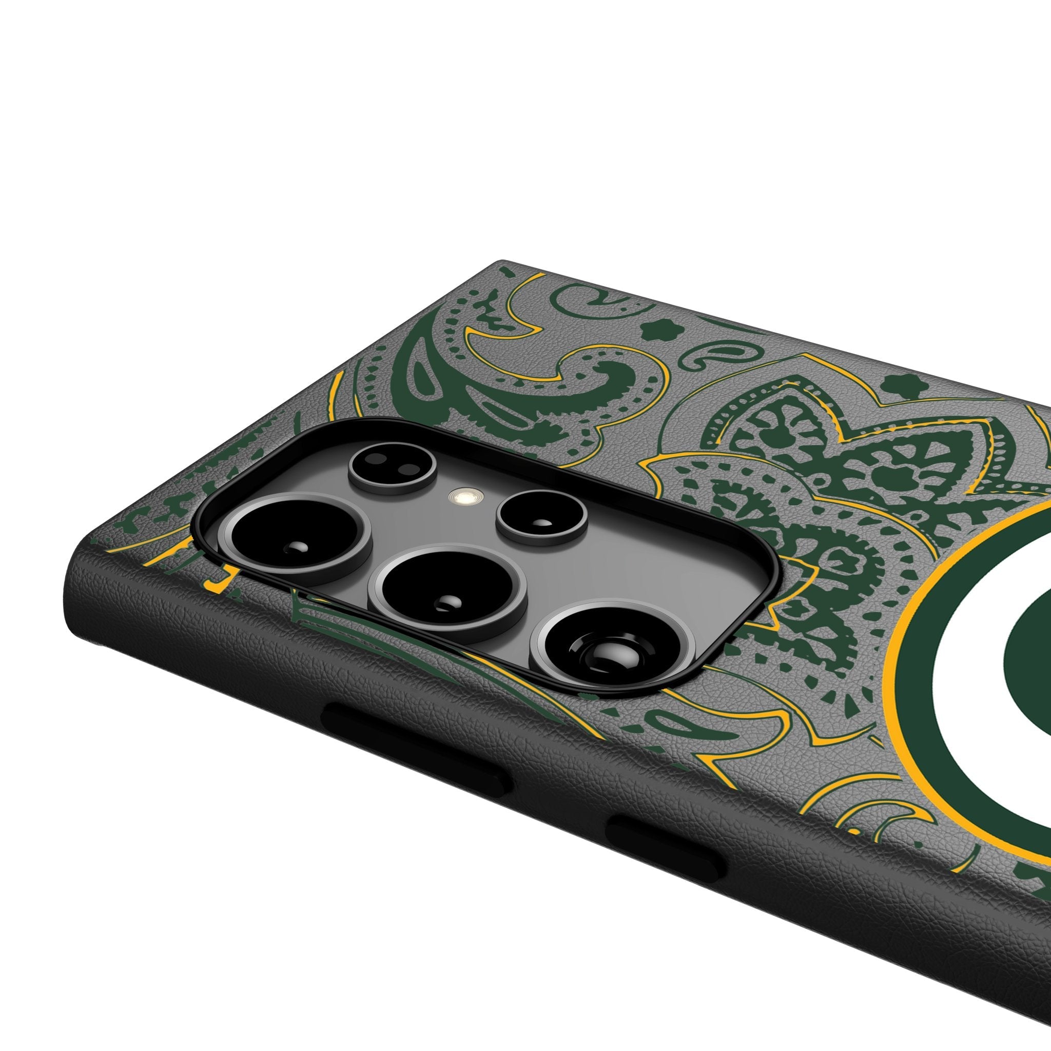 Green Bay Packers Paisley MagSafe Compatible Phone Case for Samsung Galaxy 4