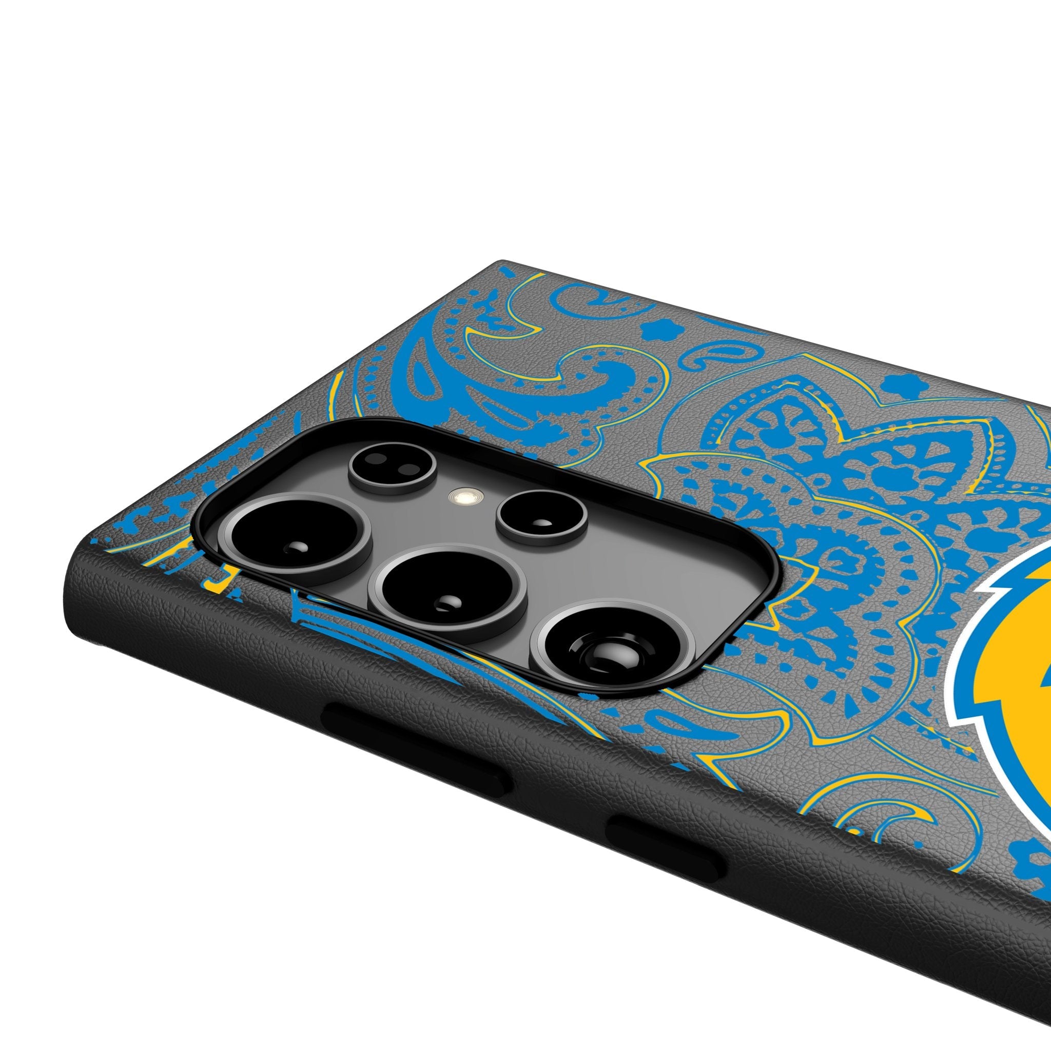 Los Angeles Chargers Paisley MagSafe Compatible Phone Case for Samsung Galaxy 4