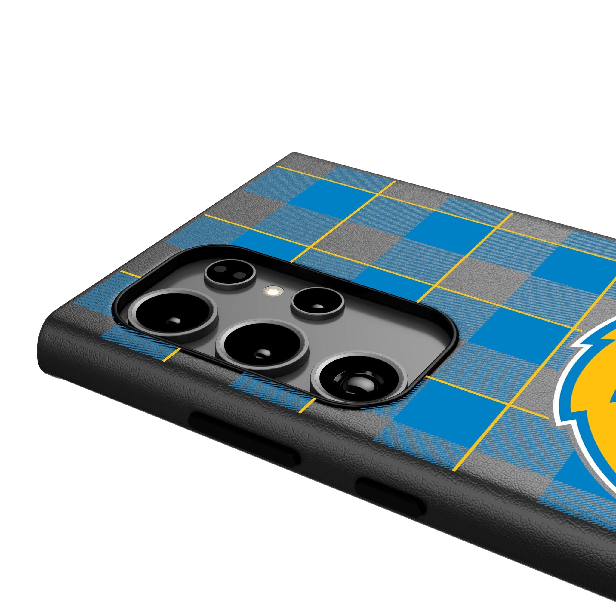 Los Angeles Chargers Plaid MagSafe Compatible Phone Case for Samsung Galaxy 4