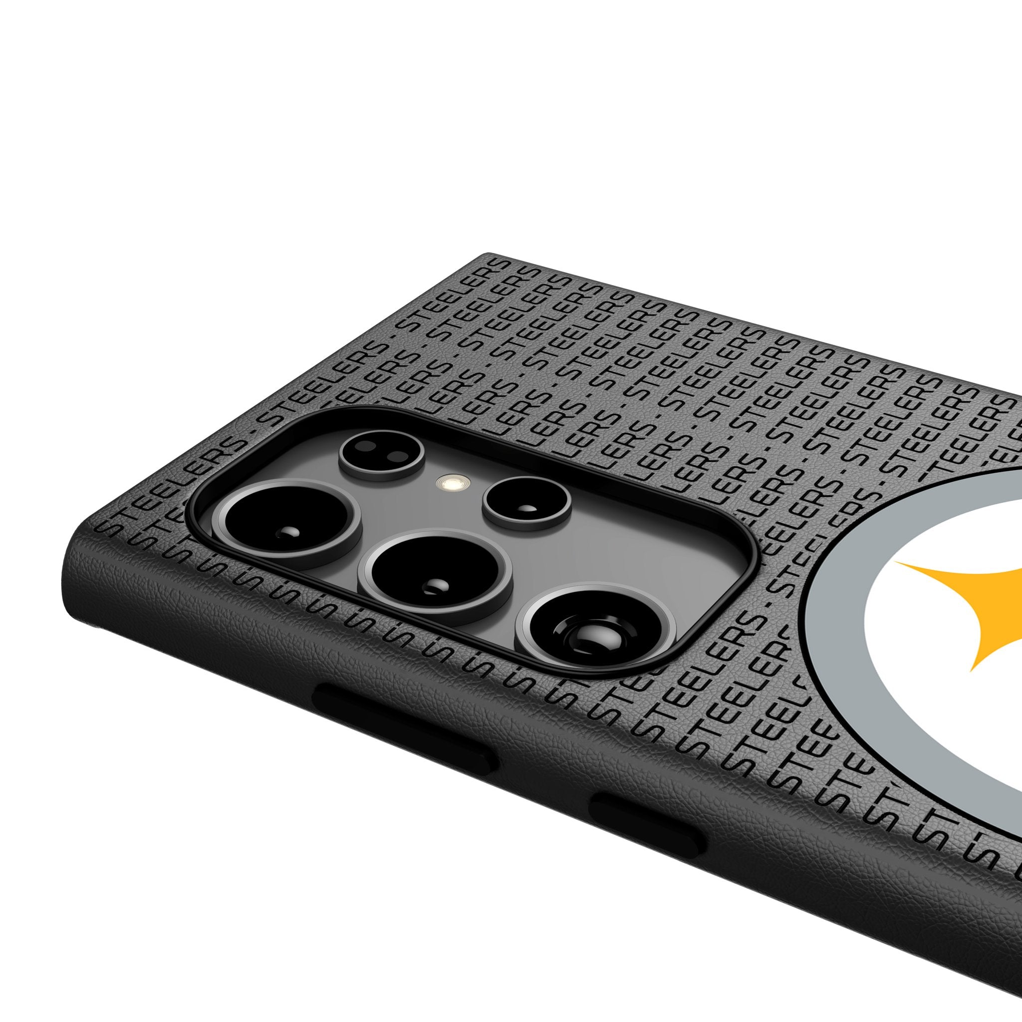 Pittsburgh Steelers Text Backdrop MagSafe Compatible Phone Case for Samsung Galaxy 4