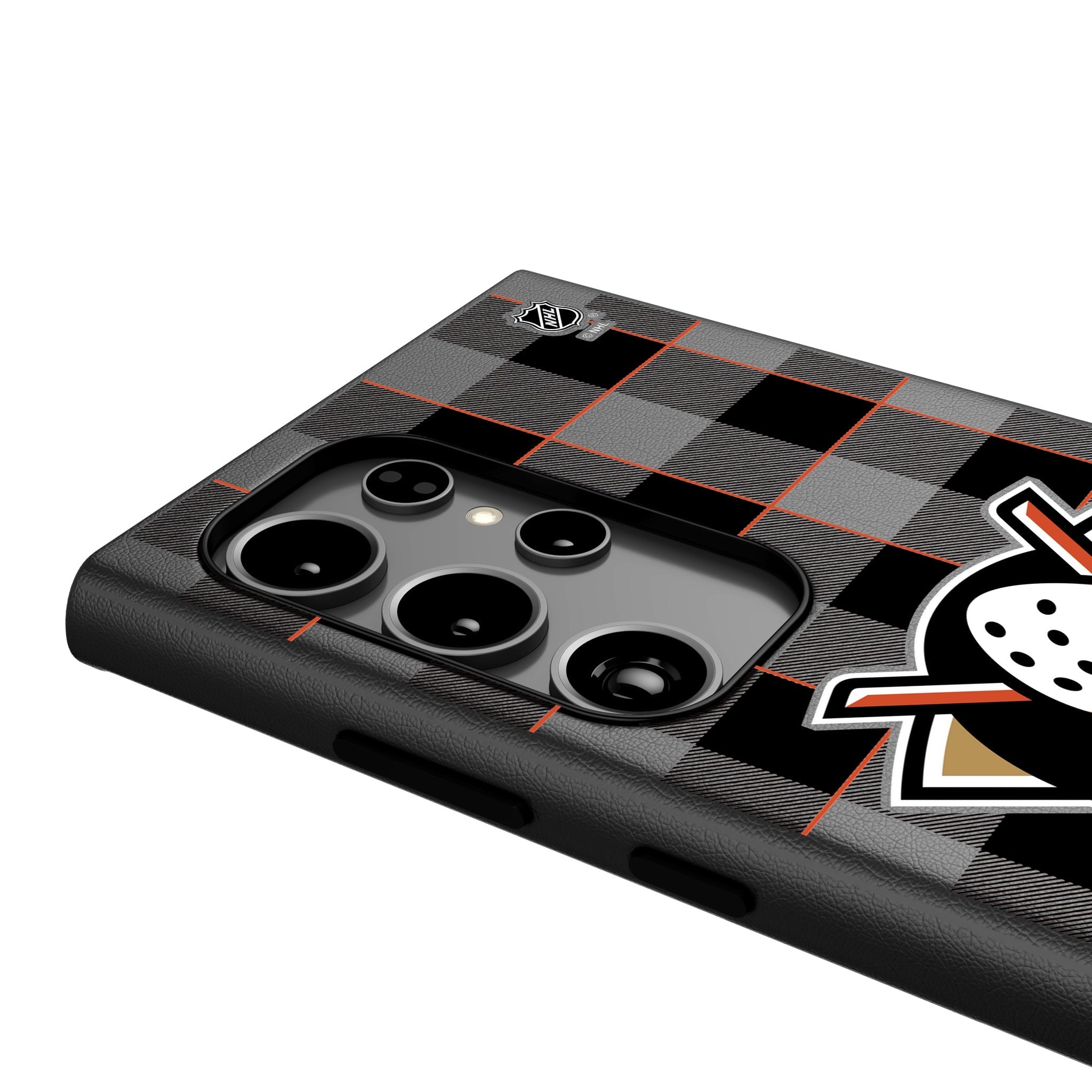 Anaheim Ducks Plaid MagSafe Compatible Phone Case for Samsung Galaxy 4