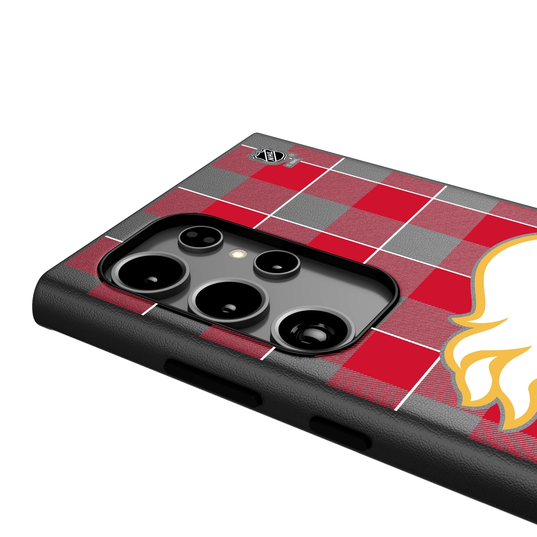 Calgary Flames Plaid MagSafe Compatible Phone Case for Samsung Galaxy 4