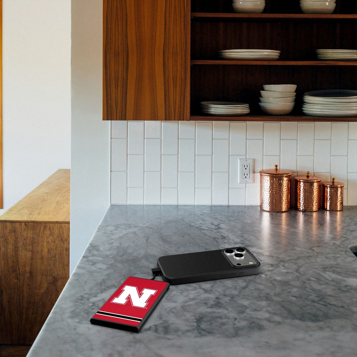 University of Nebraska Huskers Block N Stripe 5000mAh Flat Powerbank 4