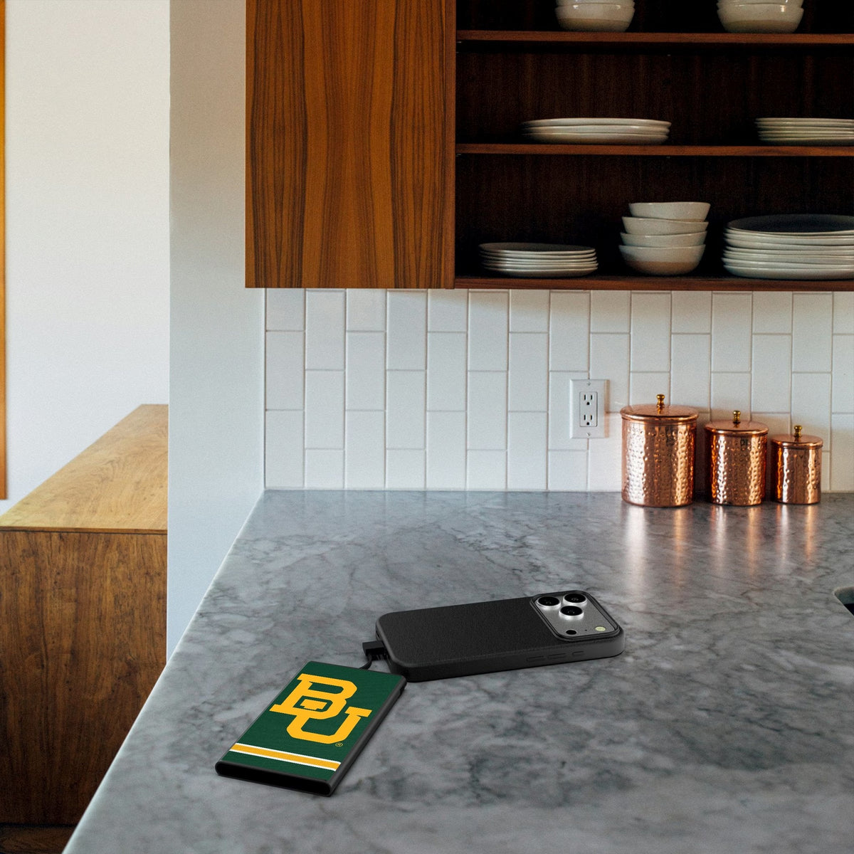 Baylor University Bears Stripe 5000mAh Flat Powerbank 4