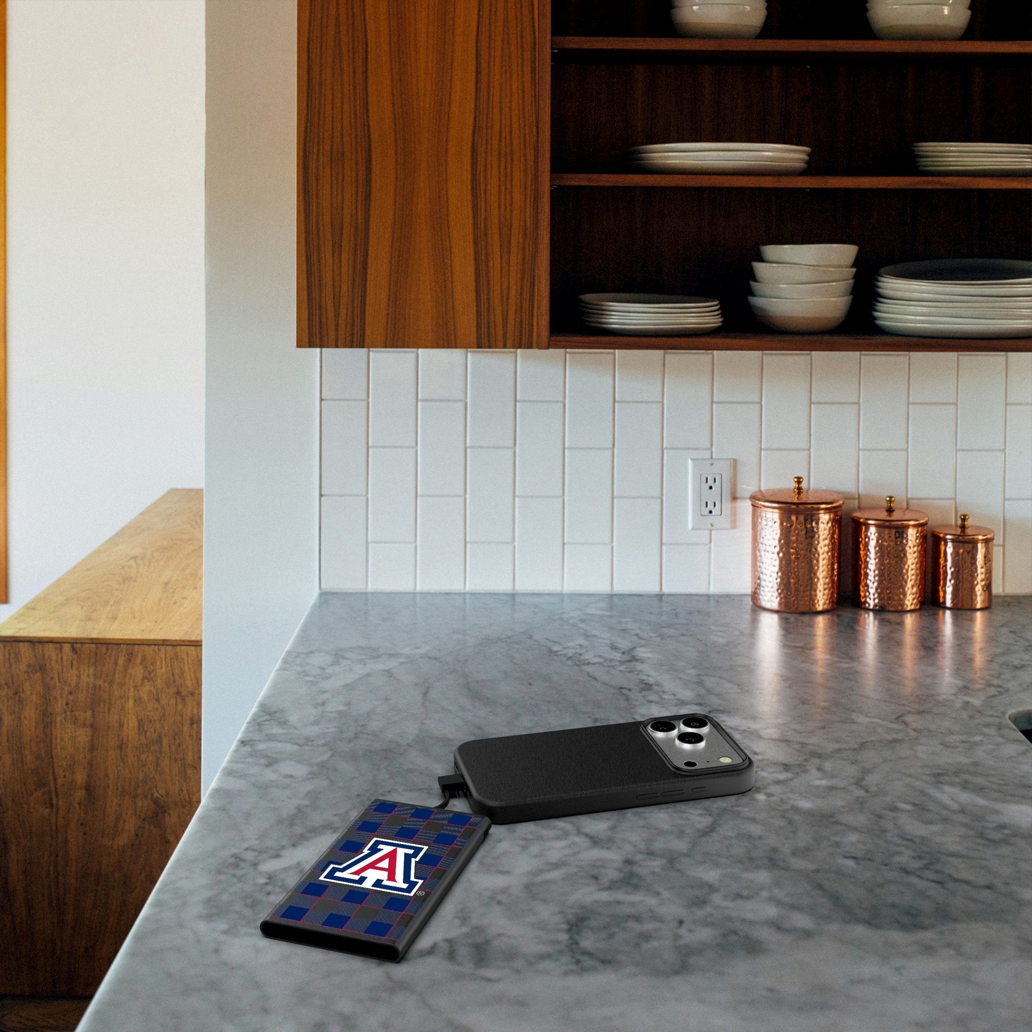 University of Arizona Wildcats Plaid 5000mAh Flat Powerbank 4