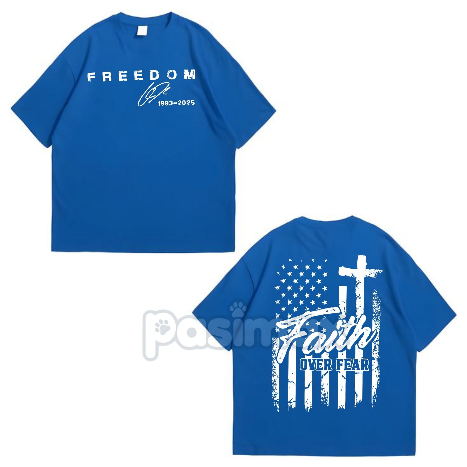 "Faith Over Fear" Freedom American Flag T-Shirt - We Wear Red On October Statement Tee, Patriotic Apparel 4