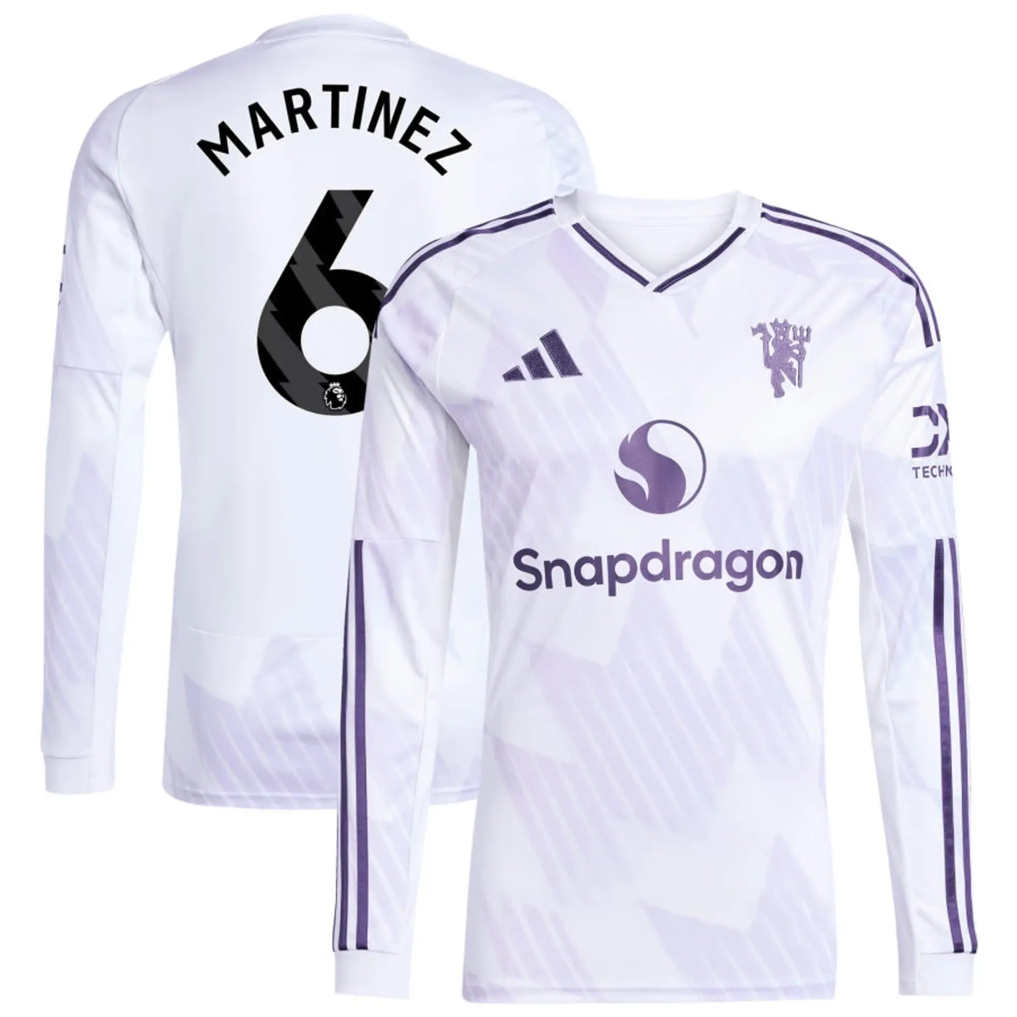 adidas 2025-26 Manchester United Men's Stadium Away Long-Sleeve Soccer Jersey 8