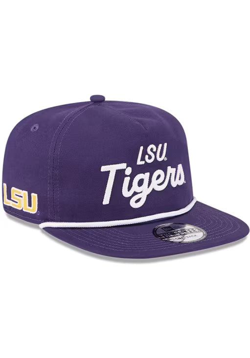LSU Tigers - Golfer Team Text Snapback Hat, New Era 3