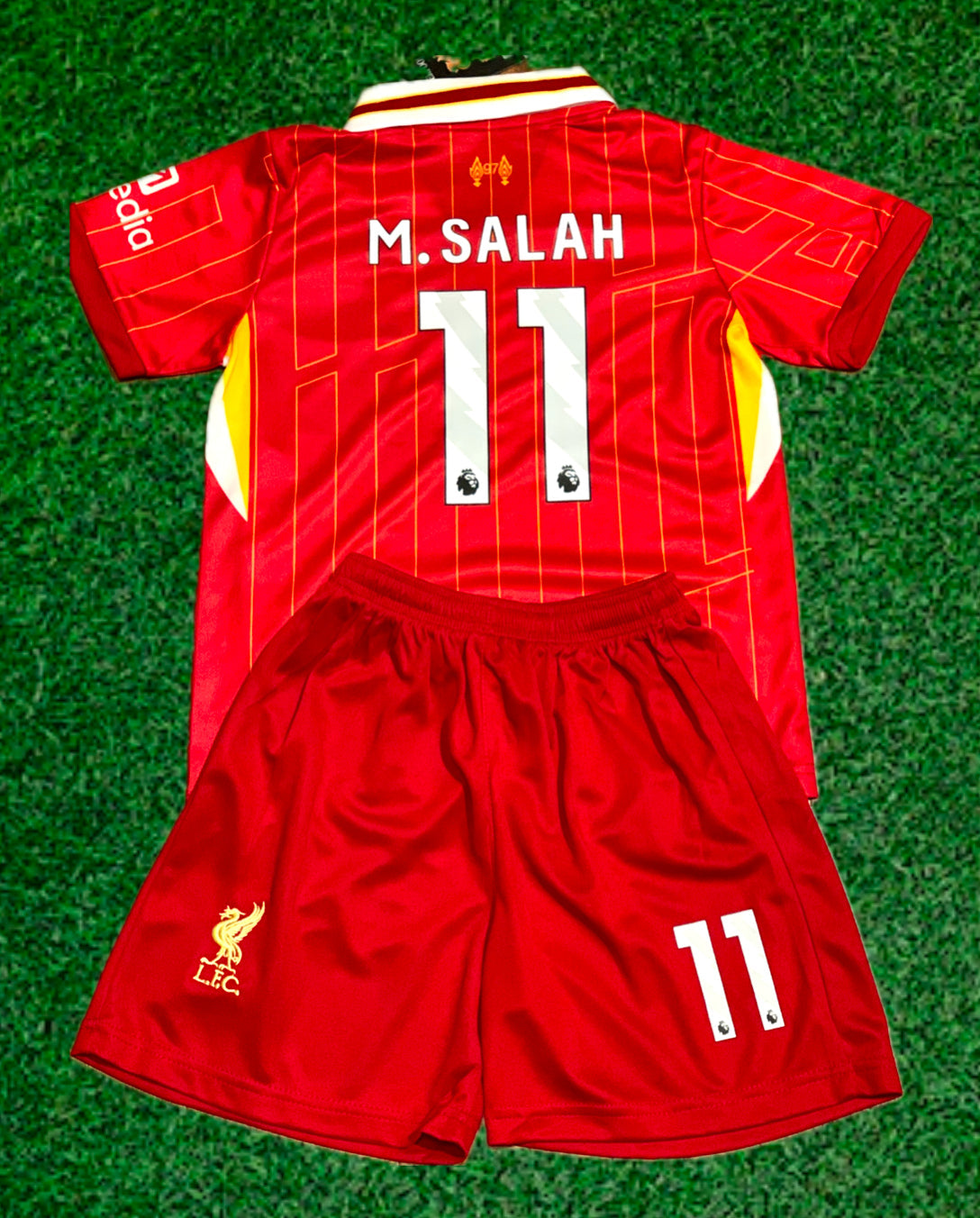 Mohamed Salah Liverpool Kids Jersey Set Soccer Football Toddler Youth Uniform Kit 4