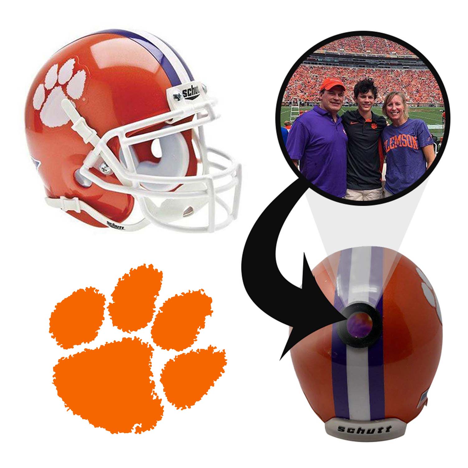 Clemson Tigers College Football Collectible Mini Helmet - Picture Inside - FANZ Collectibles 1