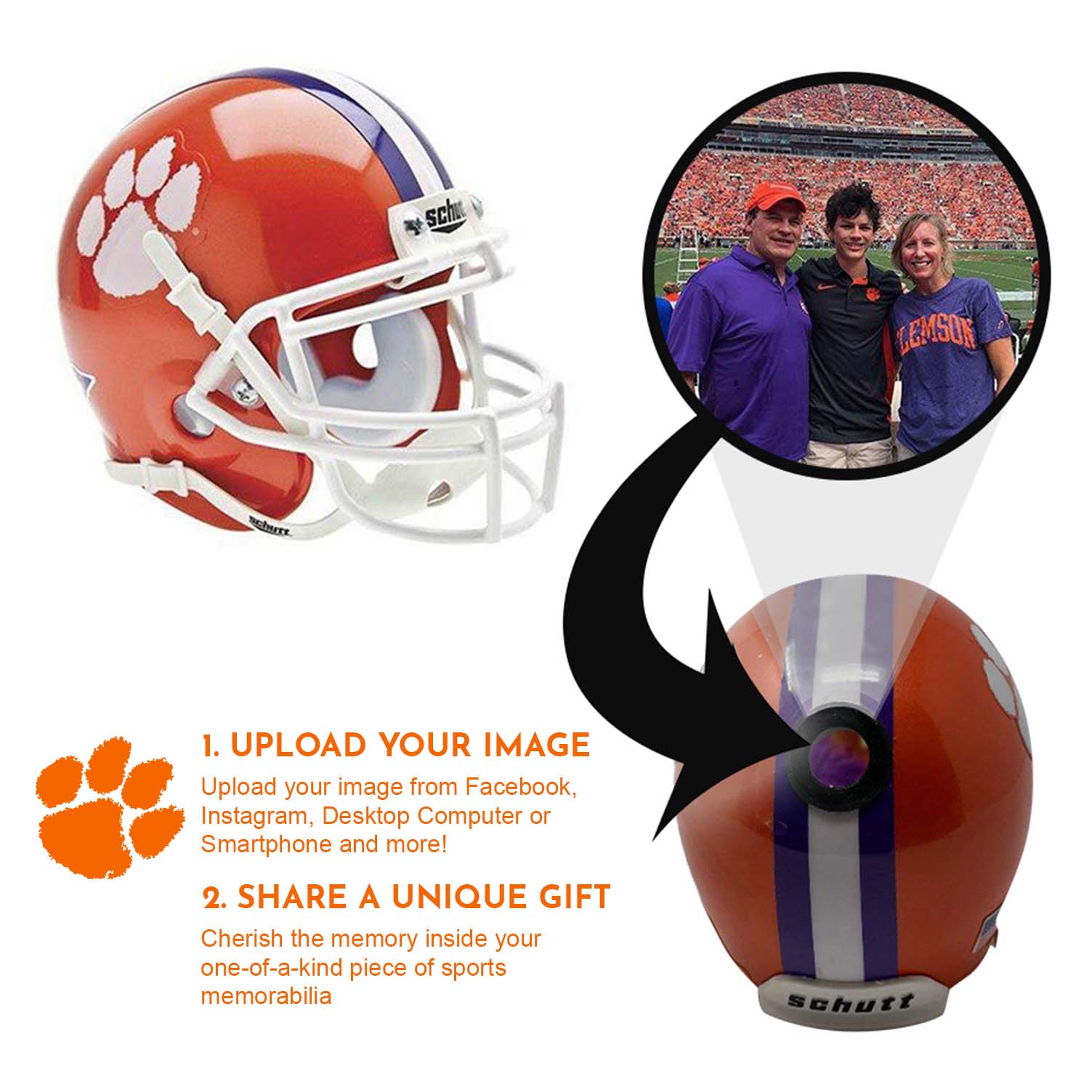 Clemson Tigers College Football Collectible Mini Helmet - Picture Inside - FANZ Collectibles 2