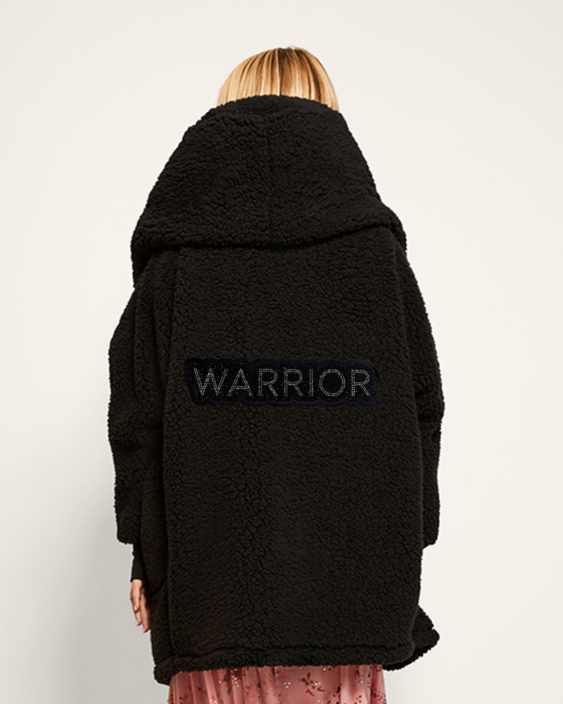 The Warrior Effect™ by Jill Martin Bedazzled Logo Sherpa Lounger Jacket 1