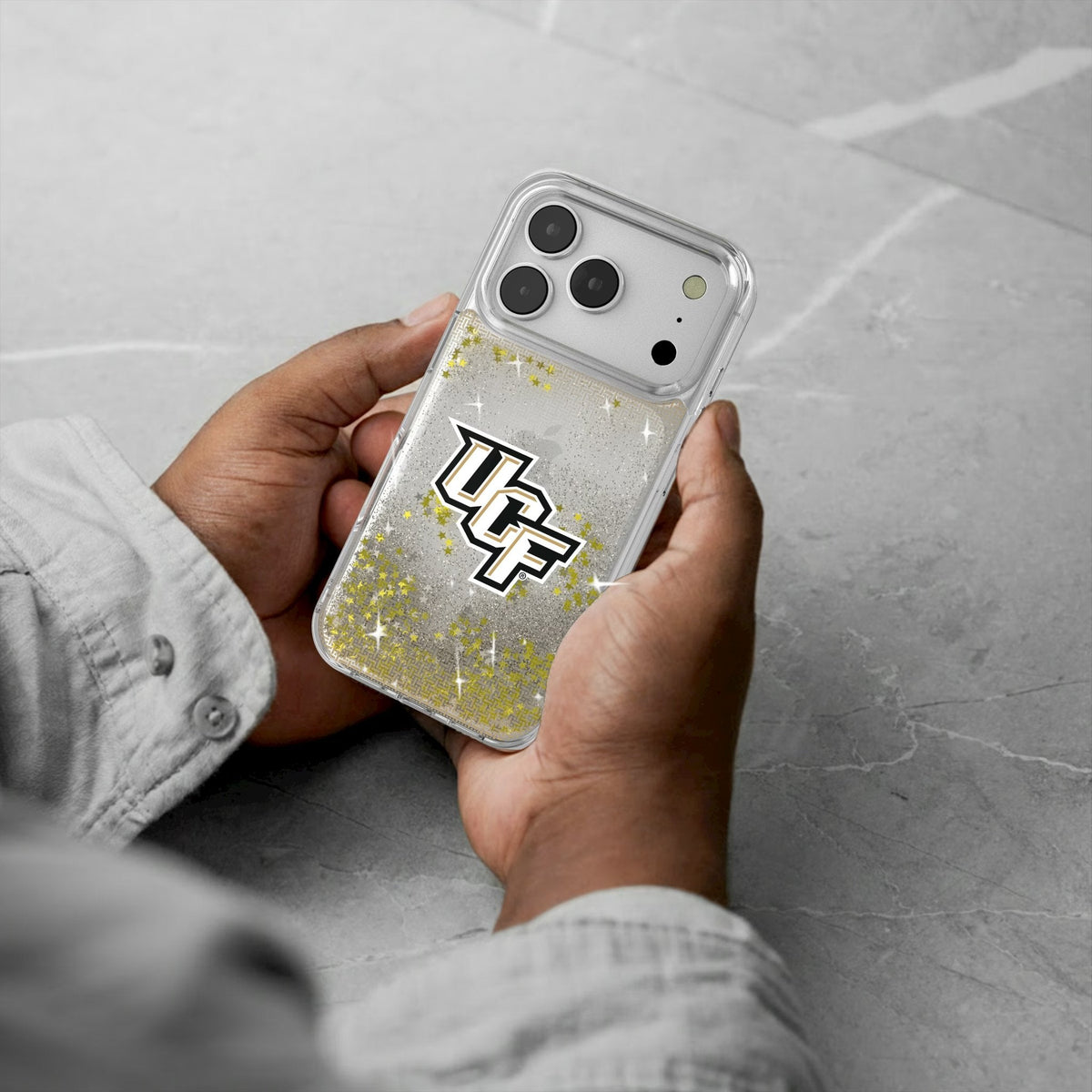 University of Central Florida Golden Knights Linen Glitter Phone Case for Apple iPhone 17 Series 5