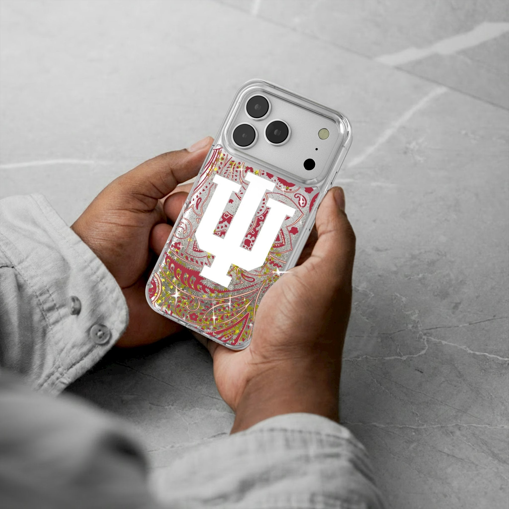Indiana University Hoosiers Paisley Glitter Phone Case for Apple iPhone 17 Series 5