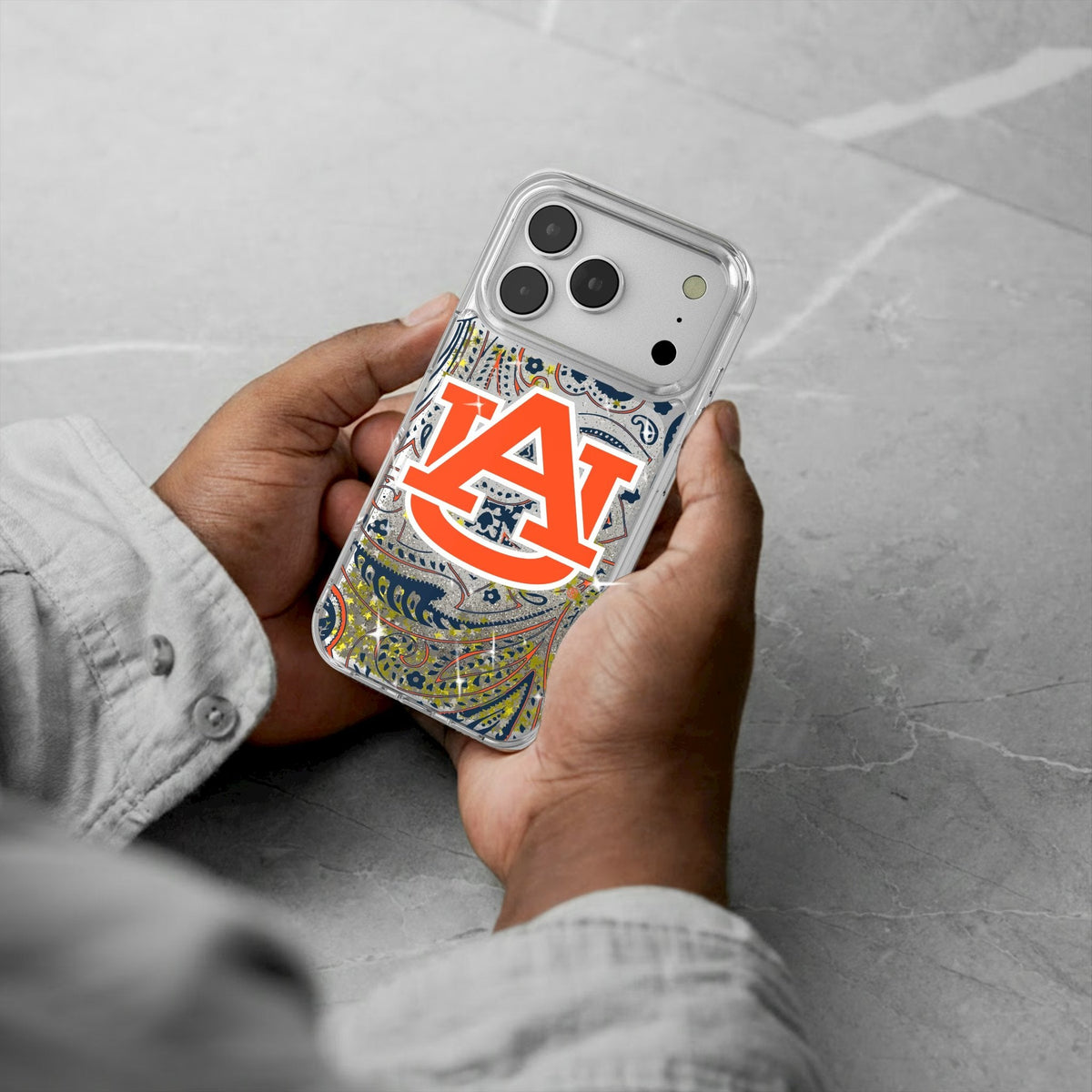 University of Auburn Tigers Paisley Glitter Phone Case for Apple iPhone 17 Series 5