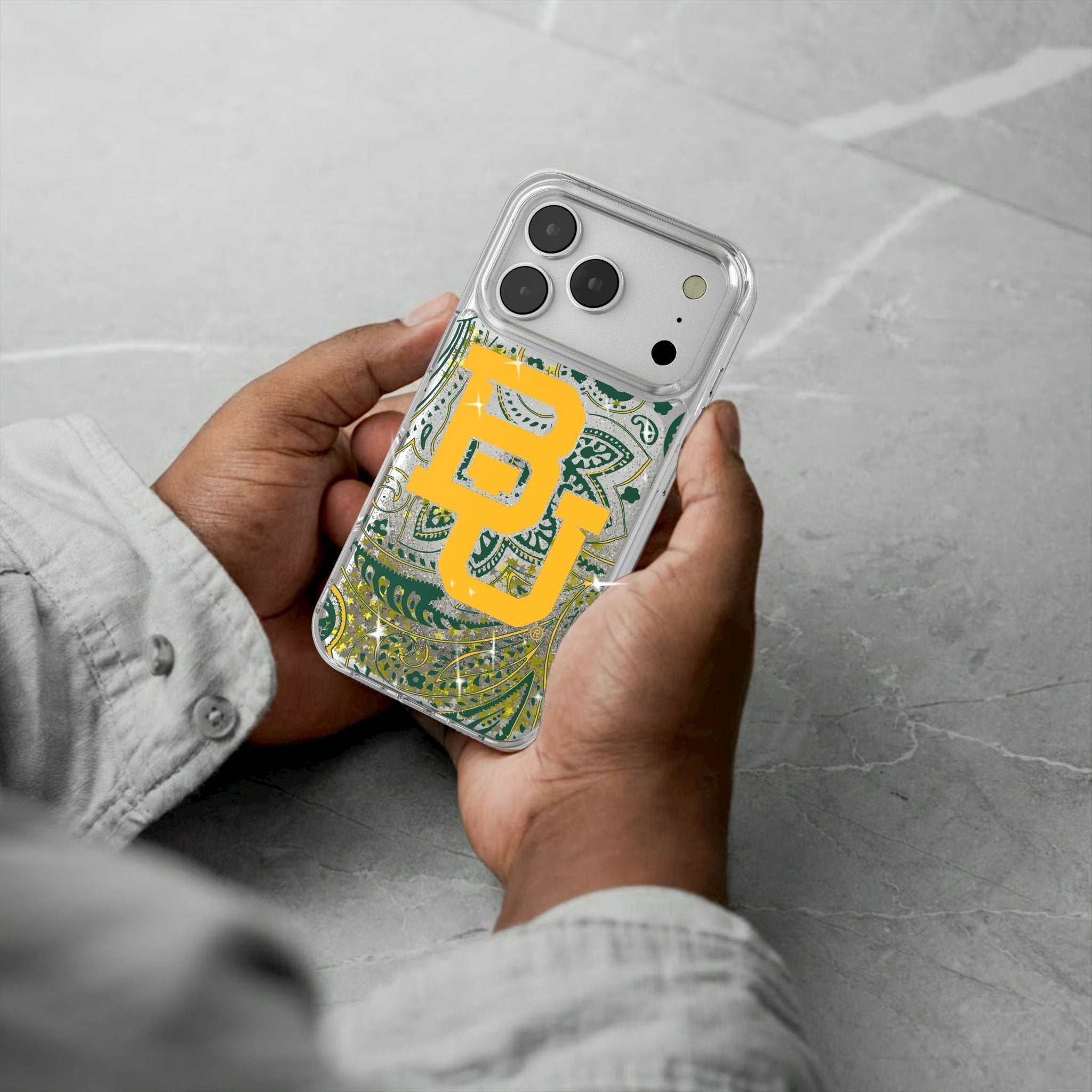 Baylor University Bears Paisley Glitter Phone Case for Apple iPhone 17 Series 5
