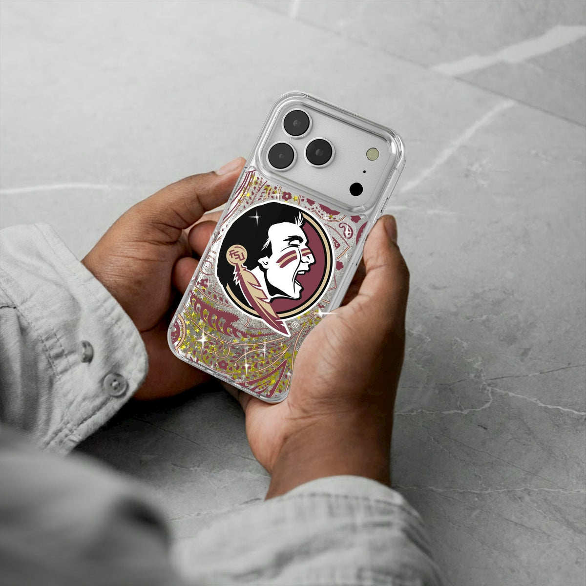 Florida State University Seminoles Paisley Glitter Phone Case for Apple iPhone 17 Series 5