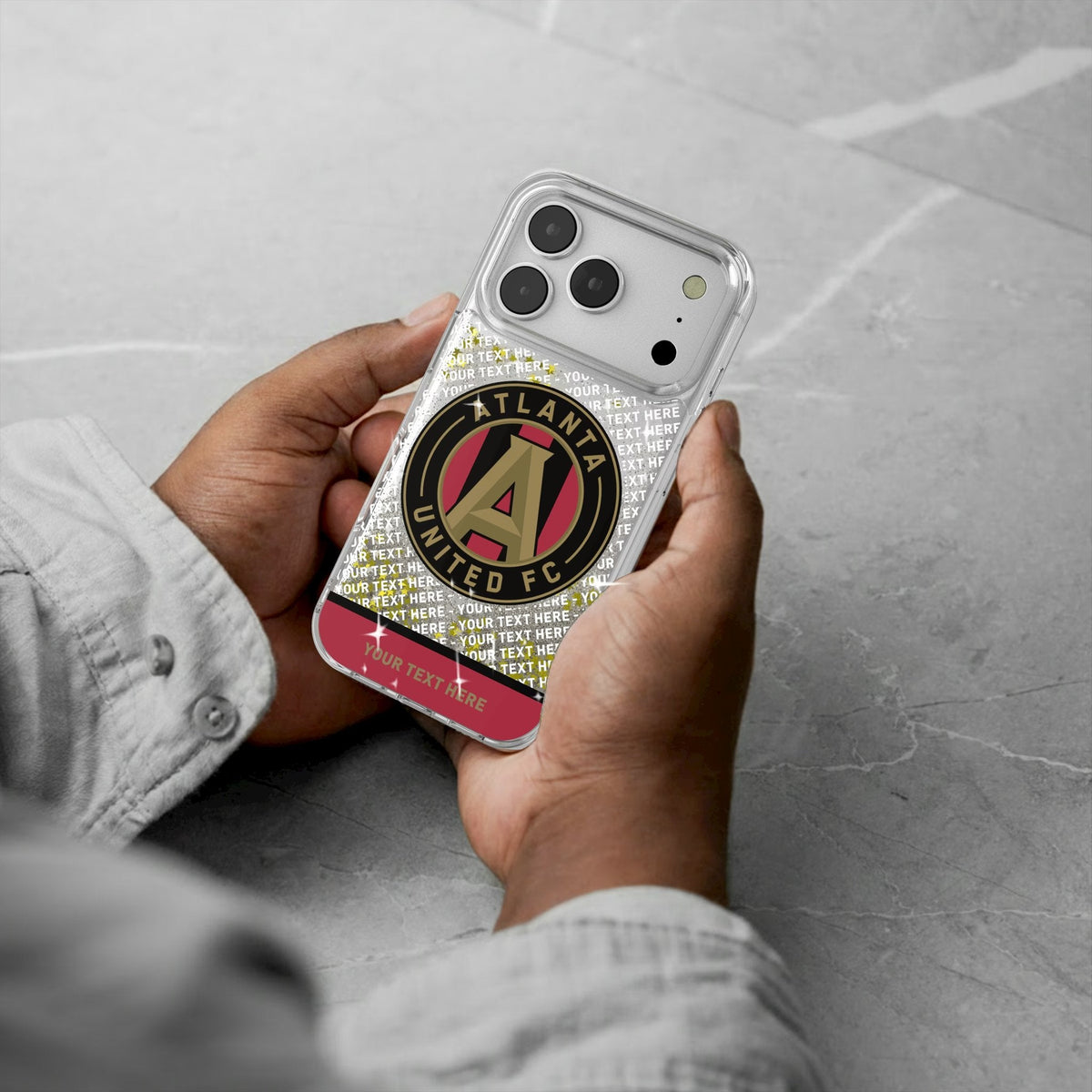 Atlanta United FC Personalized EndZone Plus Glitter Phone Case for Apple iPhone 17 Series 4