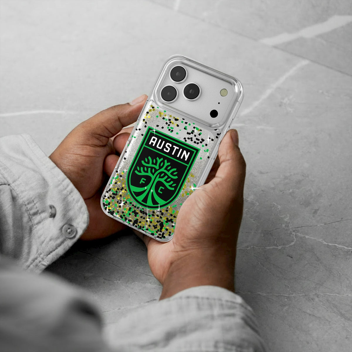Austin FC Confetti Glitter Phone Case for Apple iPhone 17 Series 5