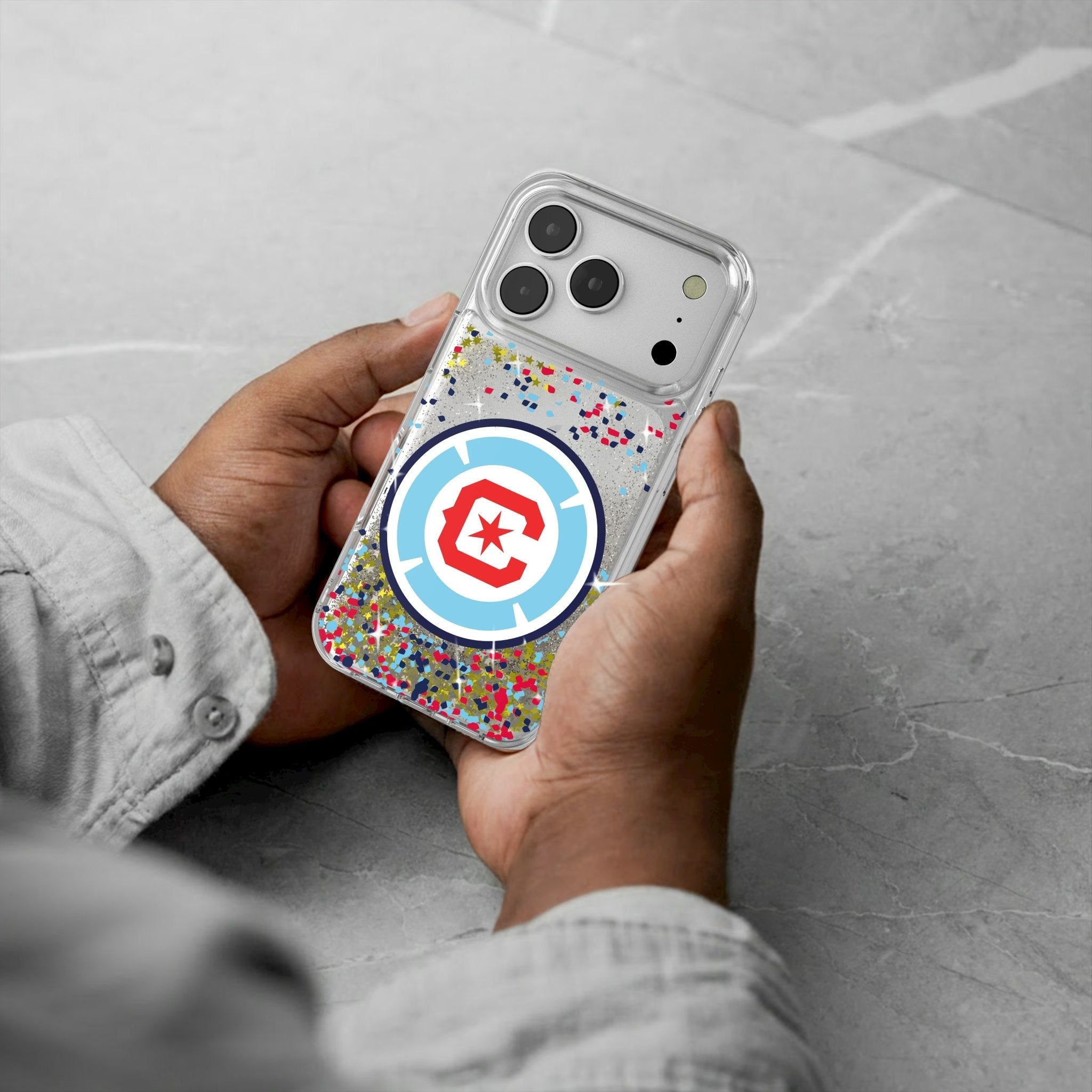 Chicago Fire Confetti Glitter Phone Case for Apple iPhone 17 Series 5