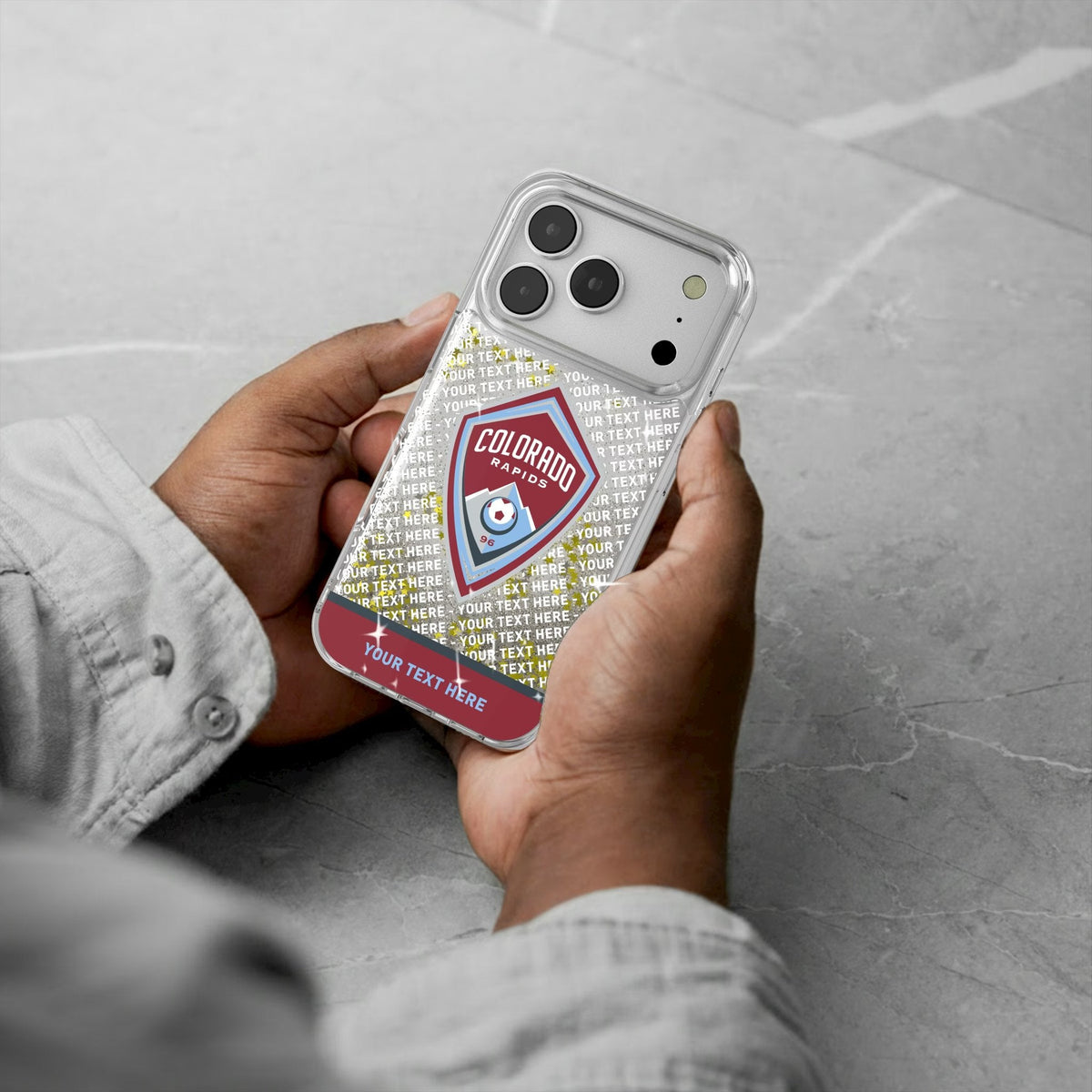 Colorado Rapids Personalized EndZone Plus Glitter Phone Case for Apple iPhone 17 Series 5