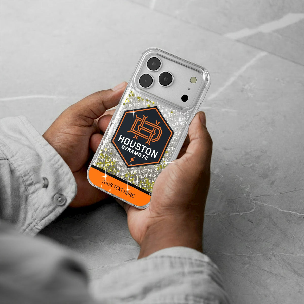 Houston Dynamo Personalized EndZone Plus Glitter Phone Case for Apple iPhone 17 Series 5