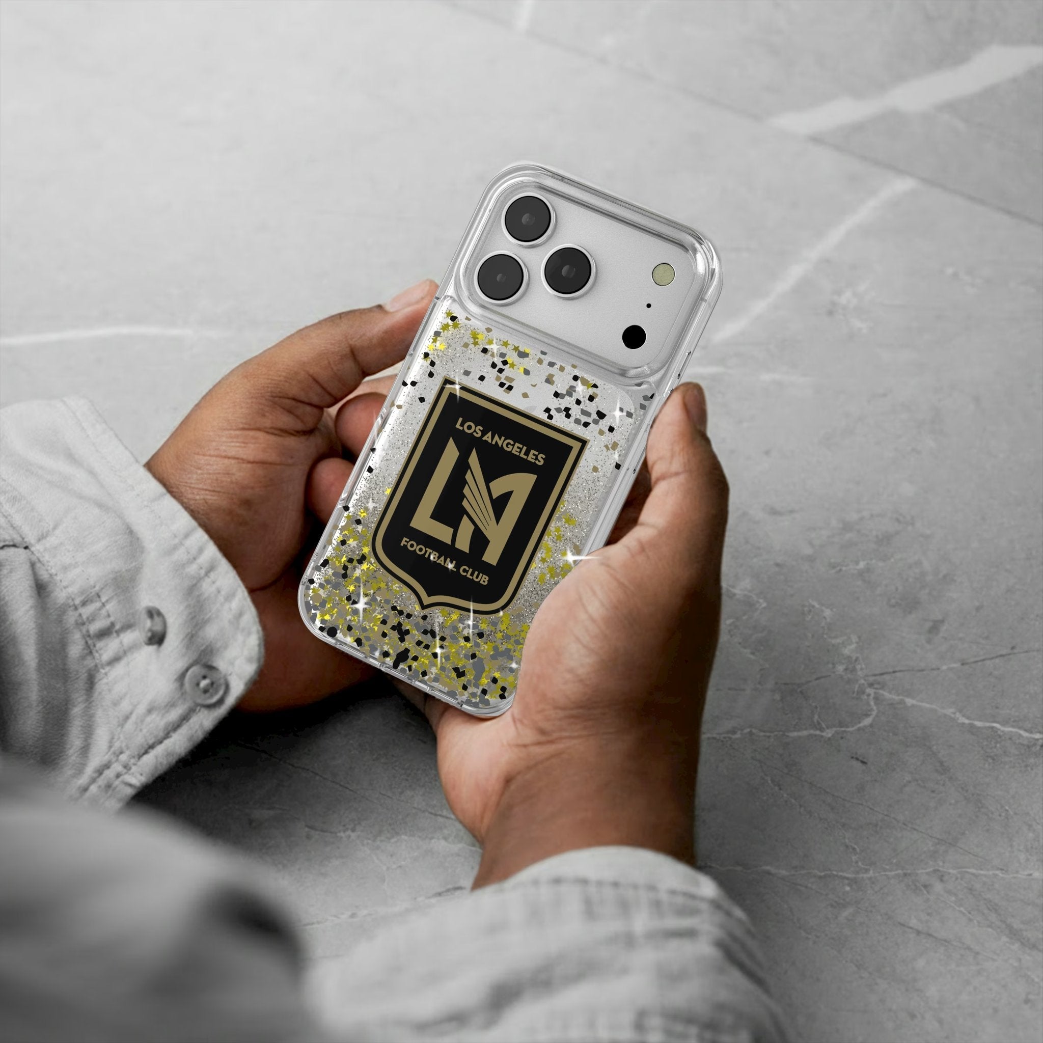 Los Angeles Football Club Confetti Glitter Phone Case for Apple iPhone 17 Series 5