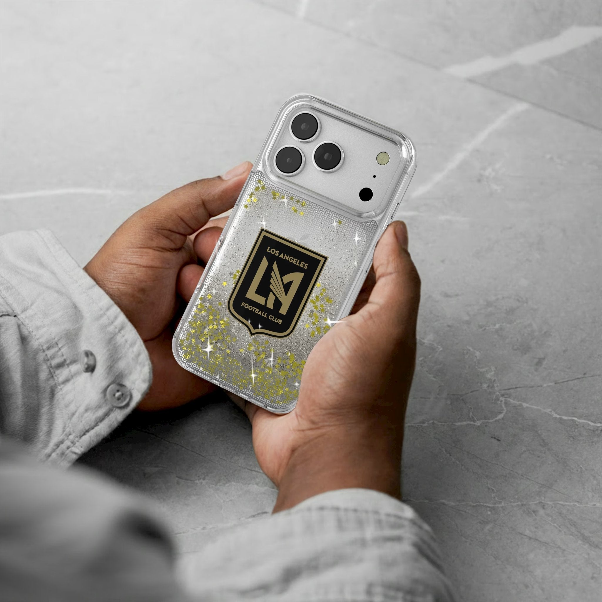 Los Angeles Football Club Linen Glitter Phone Case for Apple iPhone 17 Series 5