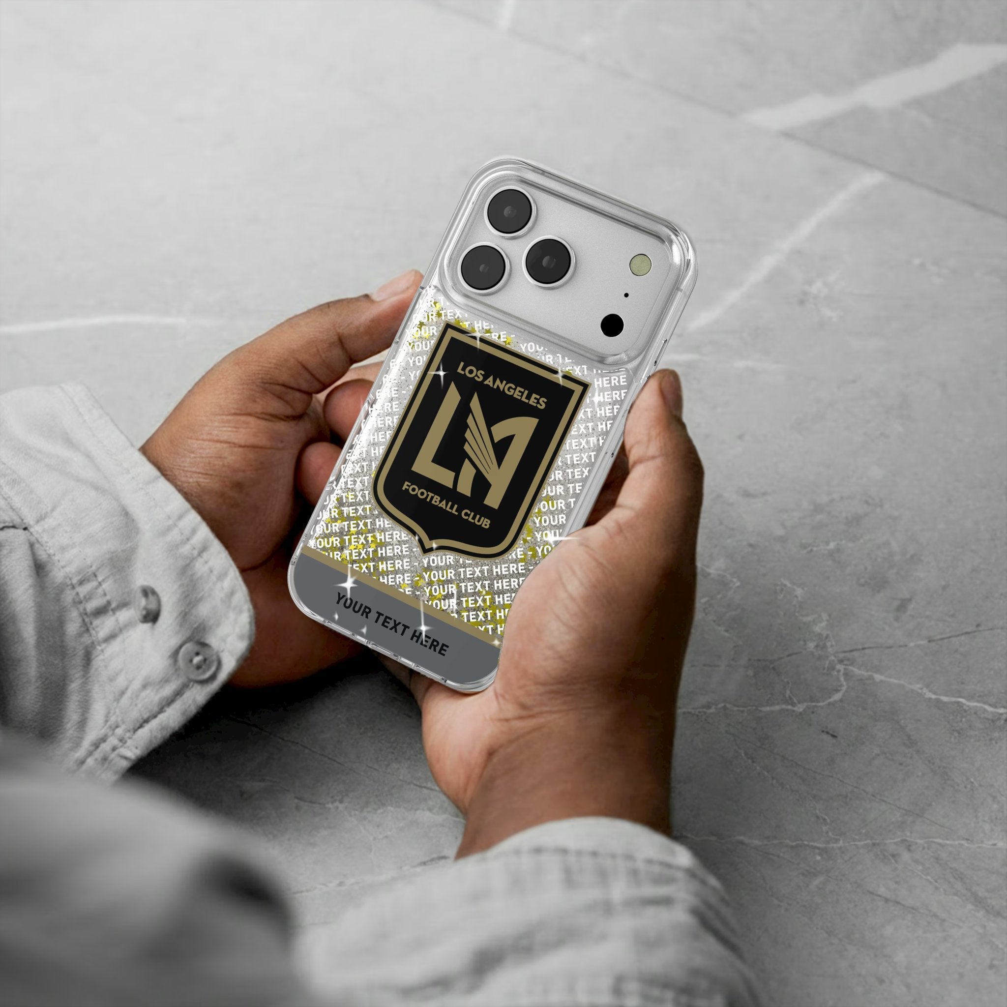 Los Angeles Football Club Personalized EndZone Plus Glitter Phone Case for Apple iPhone 17 Series 5