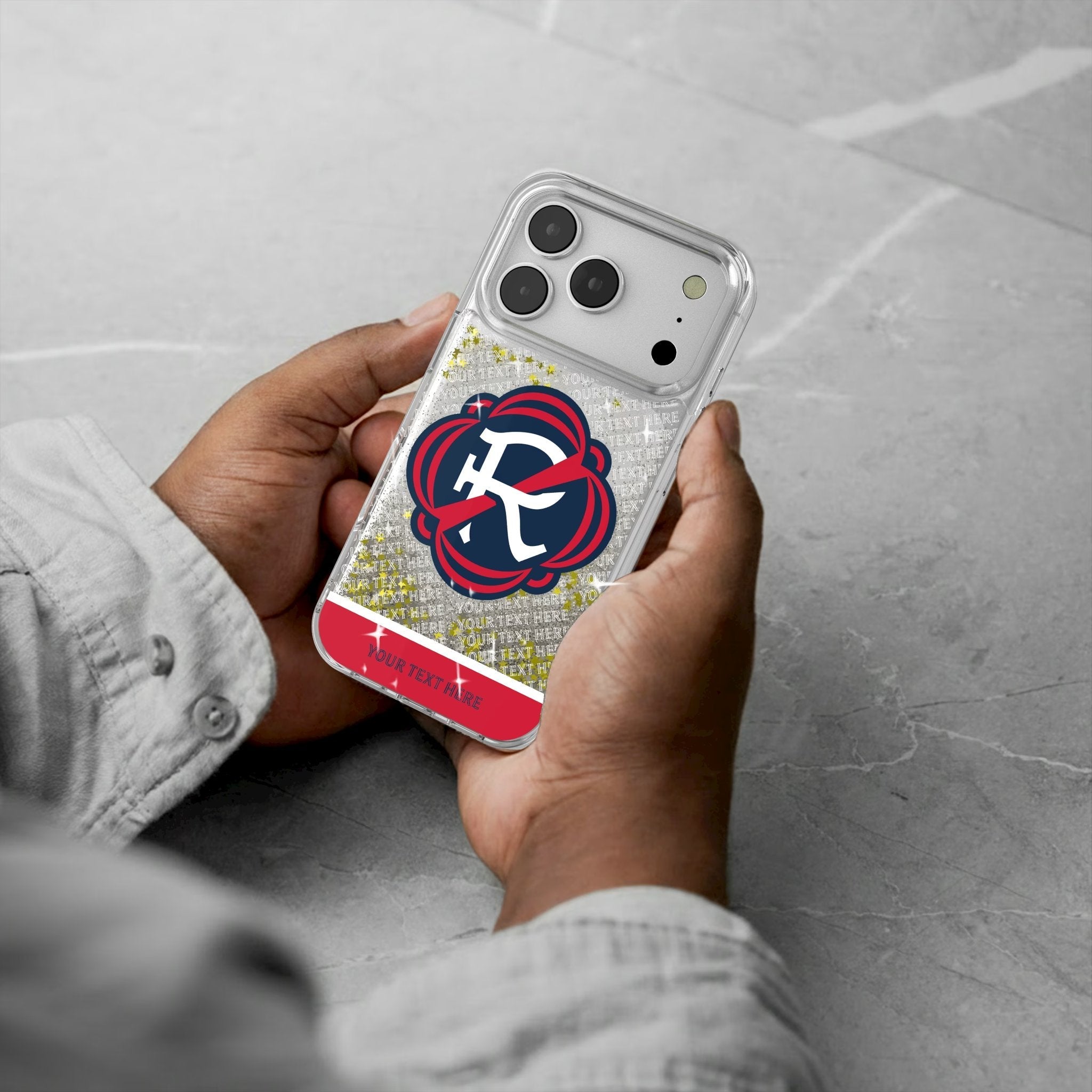New England Revolution Personalized EndZone Plus Glitter Phone Case for Apple iPhone 17 Series 5
