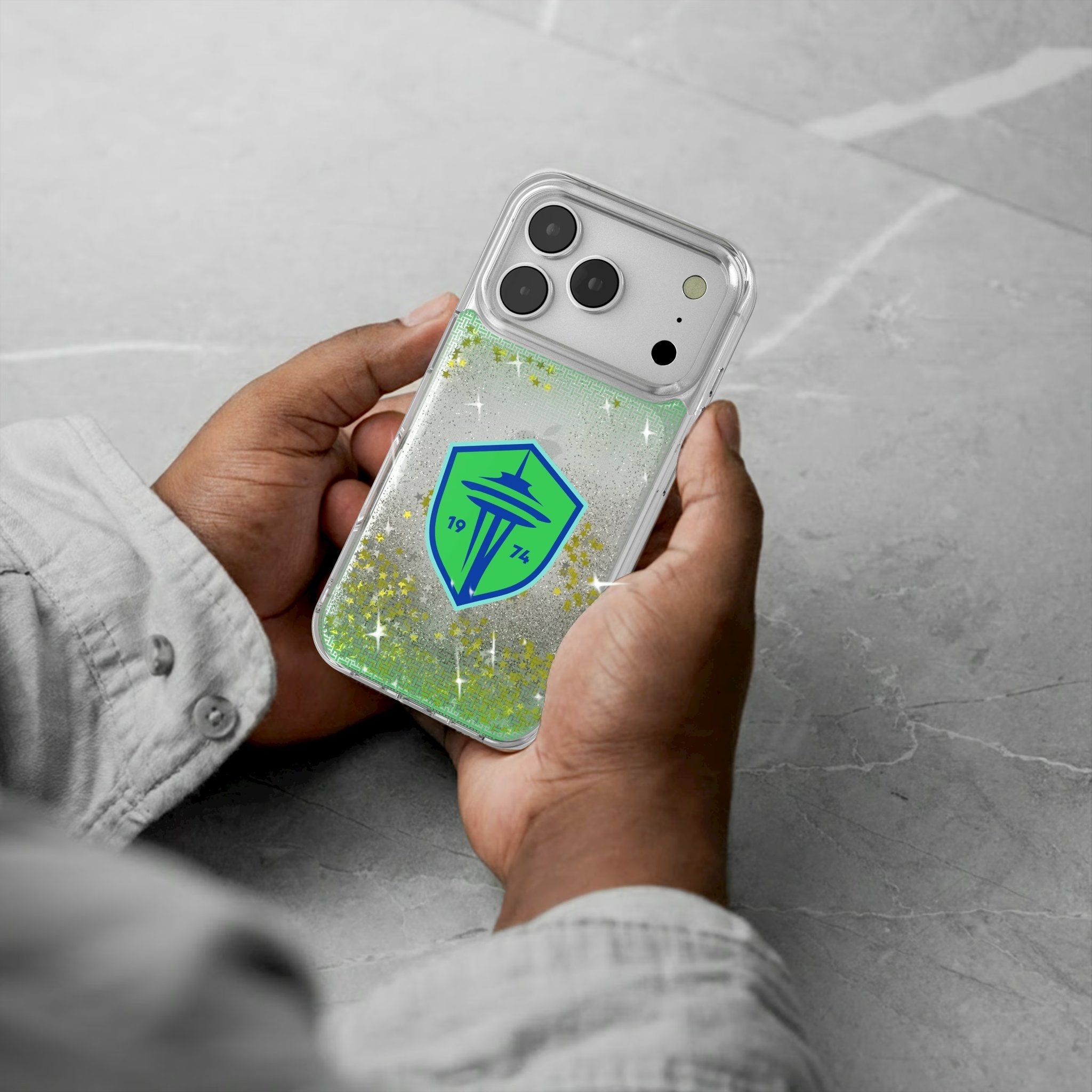 Seattle Sounders FC Linen Glitter Phone Case for Apple iPhone 17 Series 5