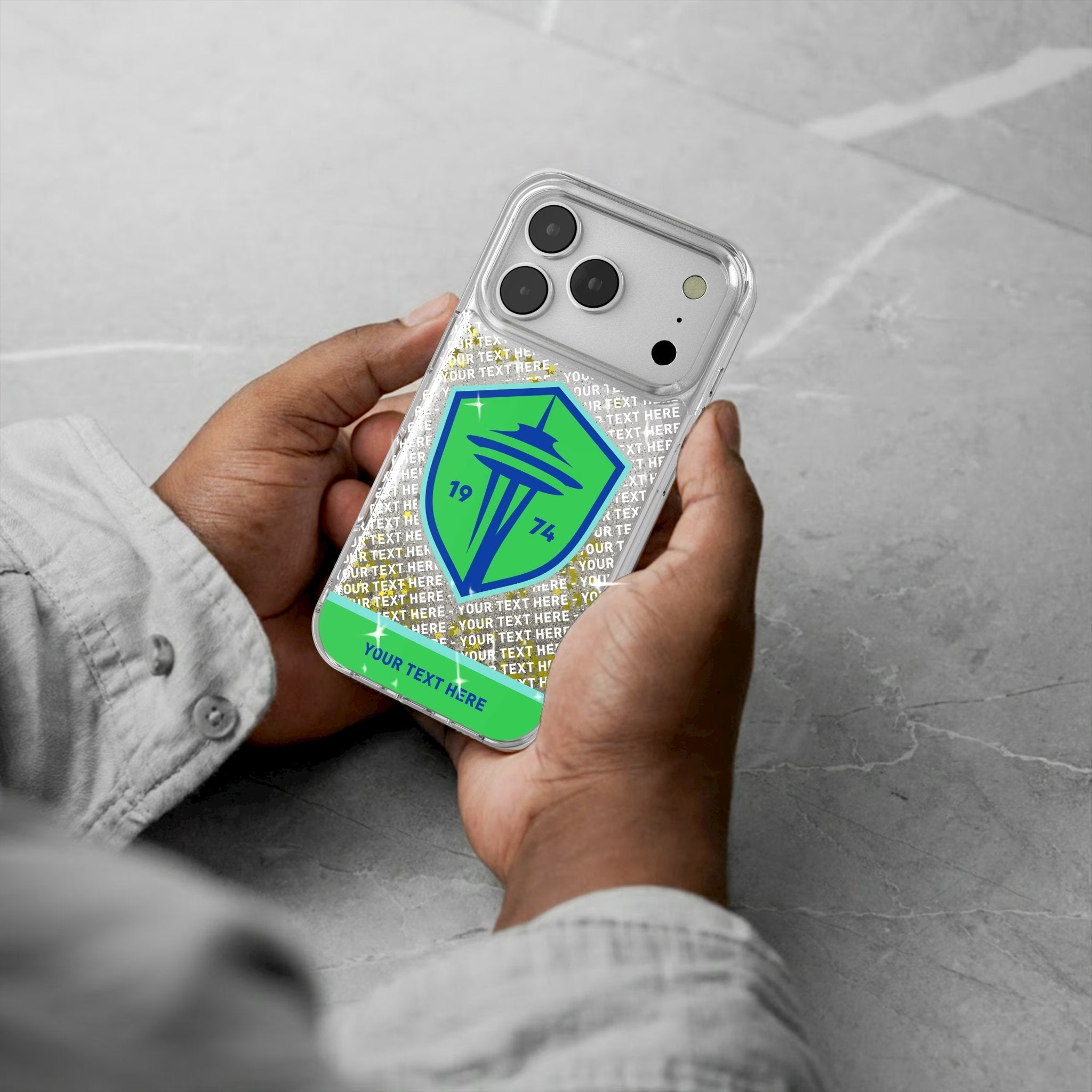 Seattle Sounders FC Personalized EndZone Plus Glitter Phone Case for Apple iPhone 17 Series 5