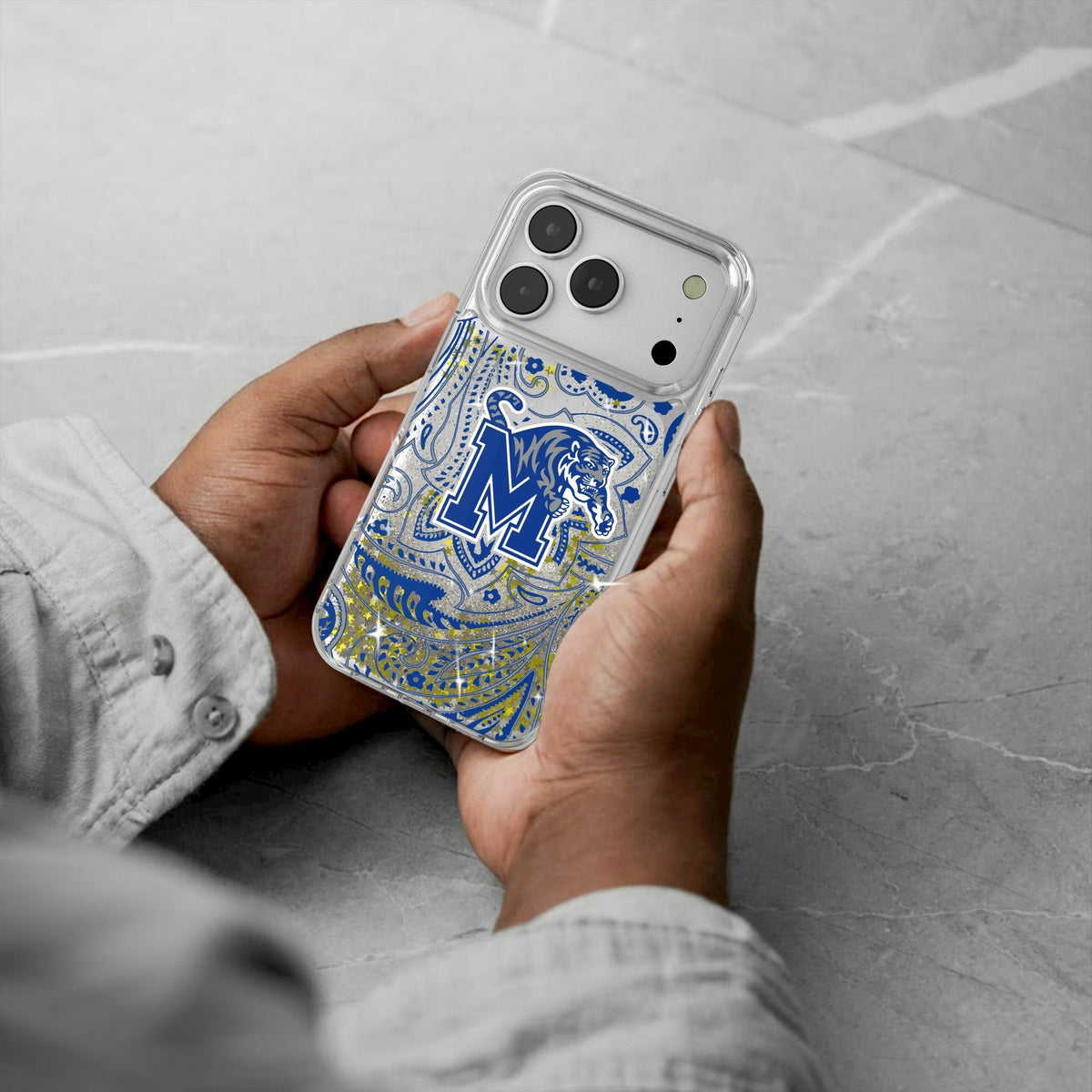 University of Memphis Tigers Paisley Glitter Phone Case for Apple iPhone 17 Series 5