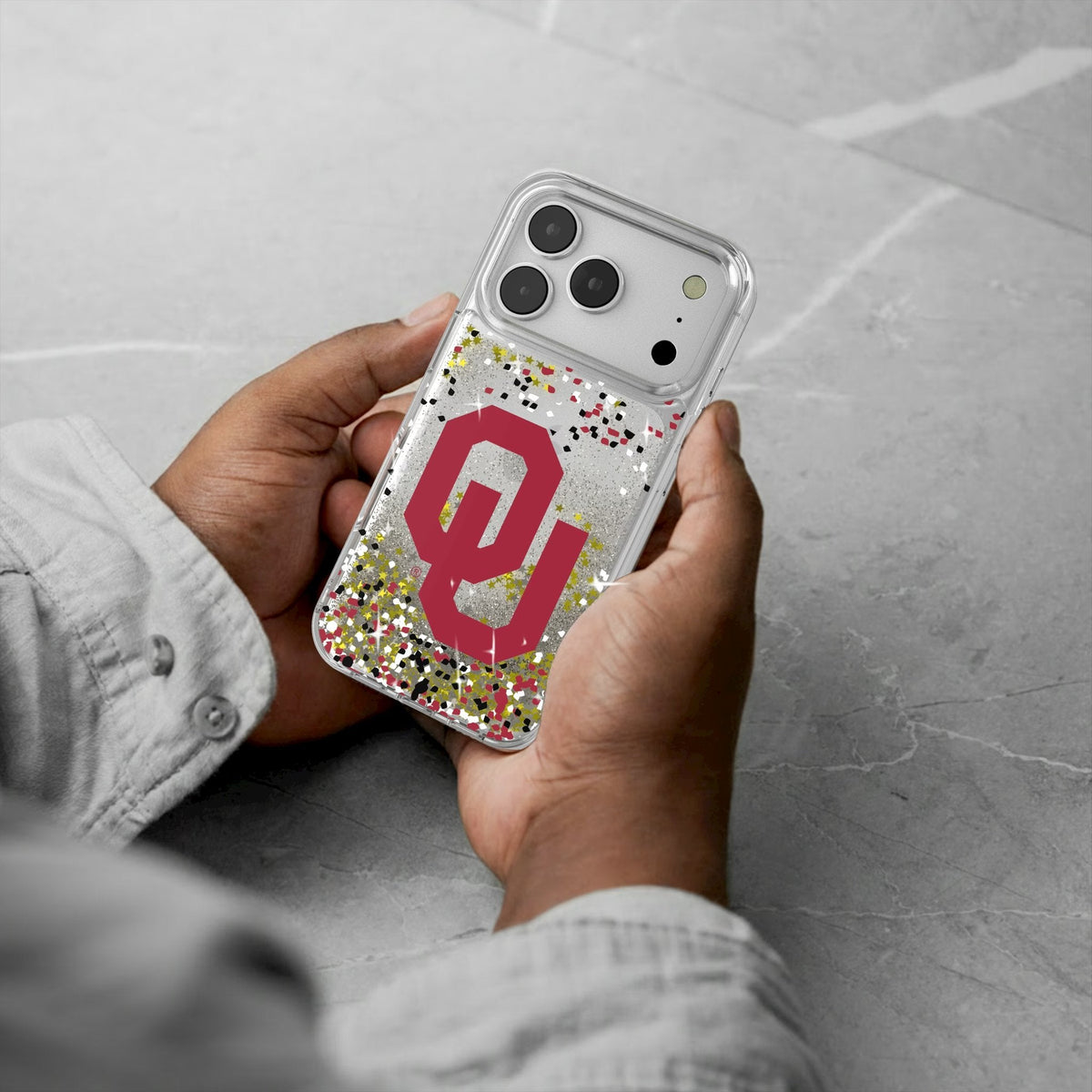 University of Oklahoma Sooners Confetti Glitter Phone Case for Apple iPhone 17 Series 5