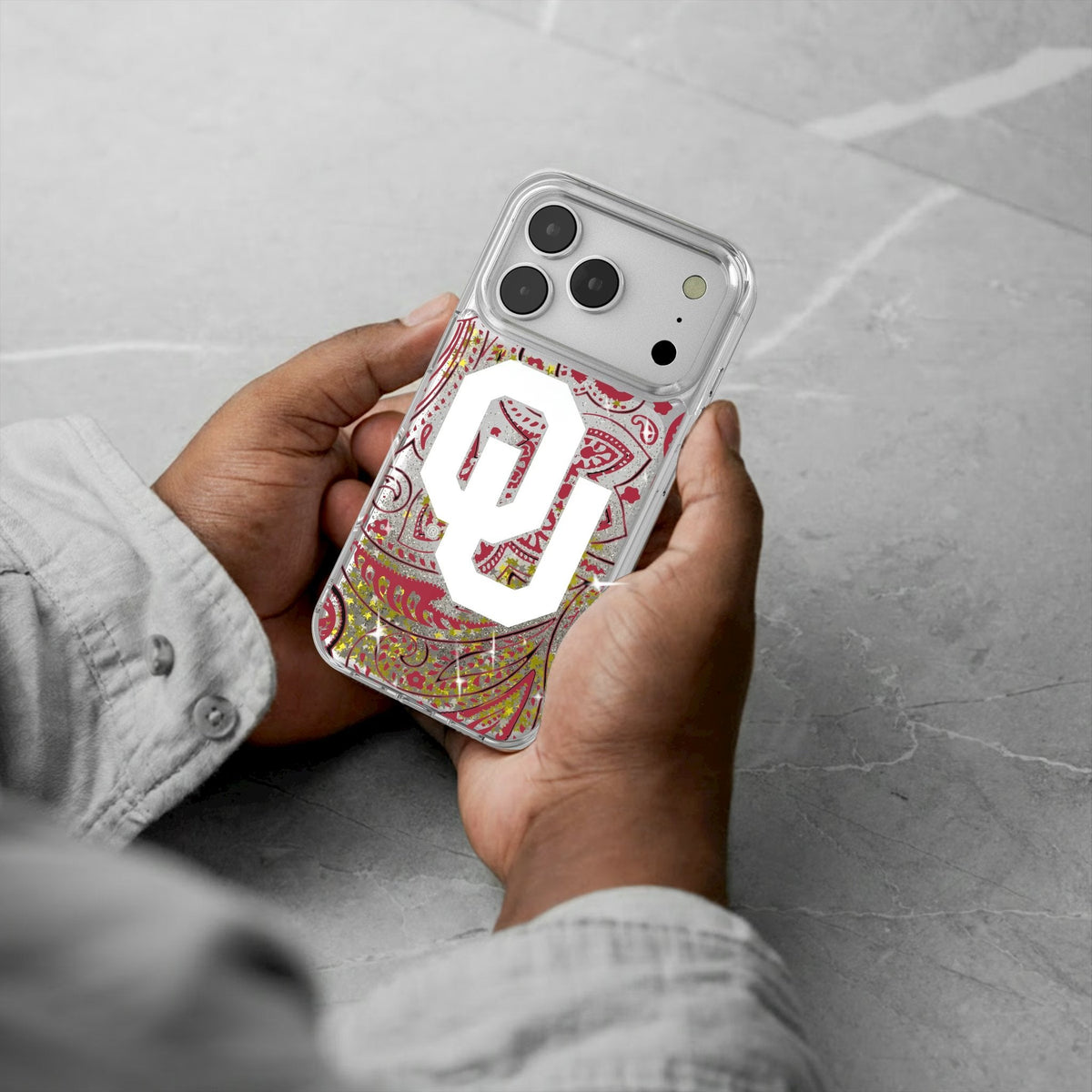 University of Oklahoma Sooners Paisley Glitter Phone Case for Apple iPhone 17 Series 5