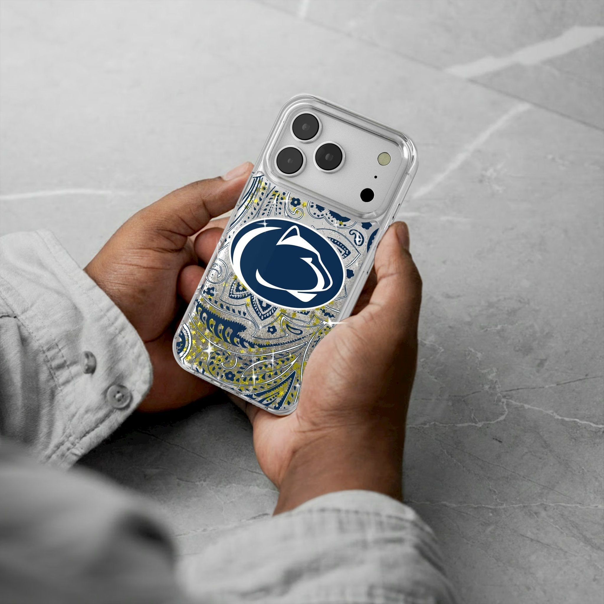 Pennsylvania State University Nittany Lions Paisley Glitter Phone Case for Apple iPhone 17 Series 5