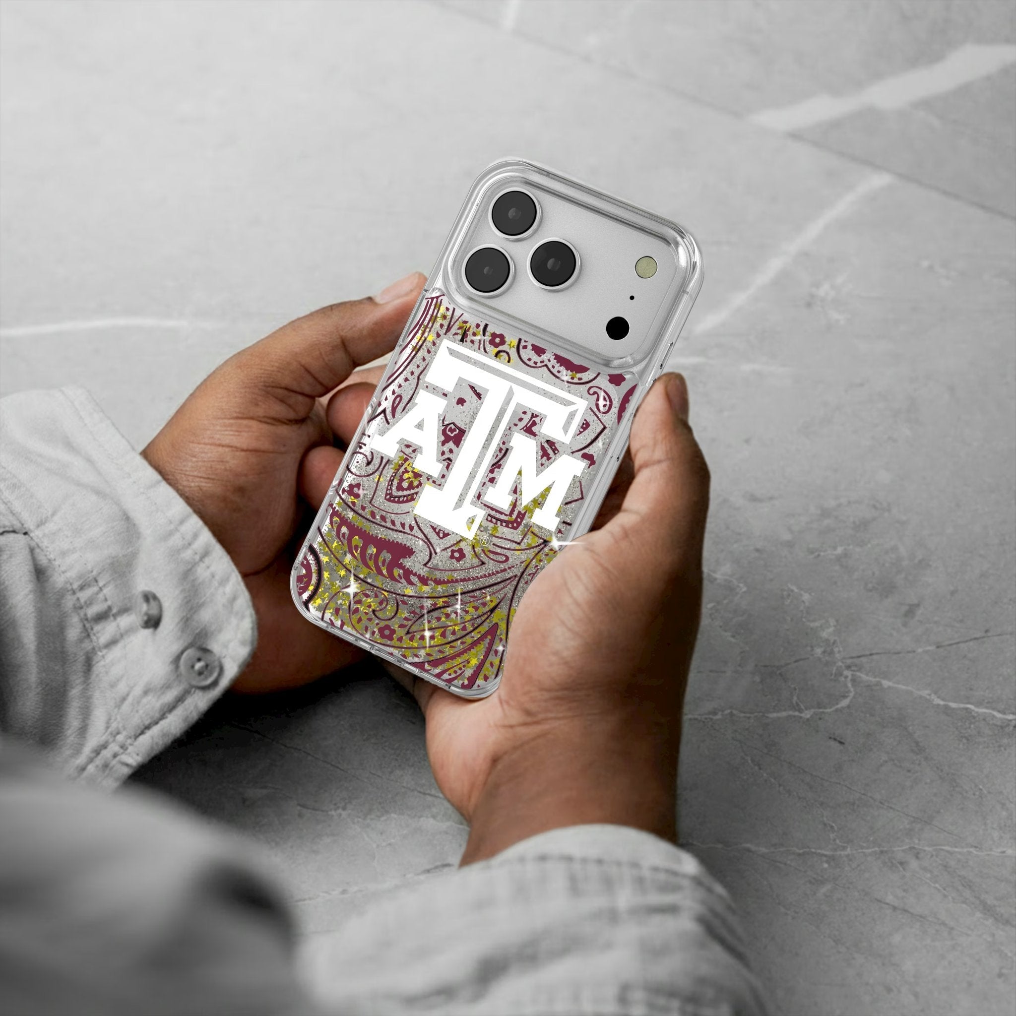 Texas A&M University Aggies Paisley Glitter Phone Case for Apple iPhone 17 Series 5