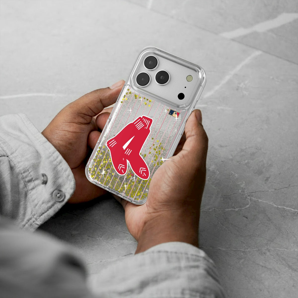 Boston Red Sox 1924-1960 - Cooperstown Collection Pinstripe Glitter Phone Case for Apple iPhone 17 Series 5