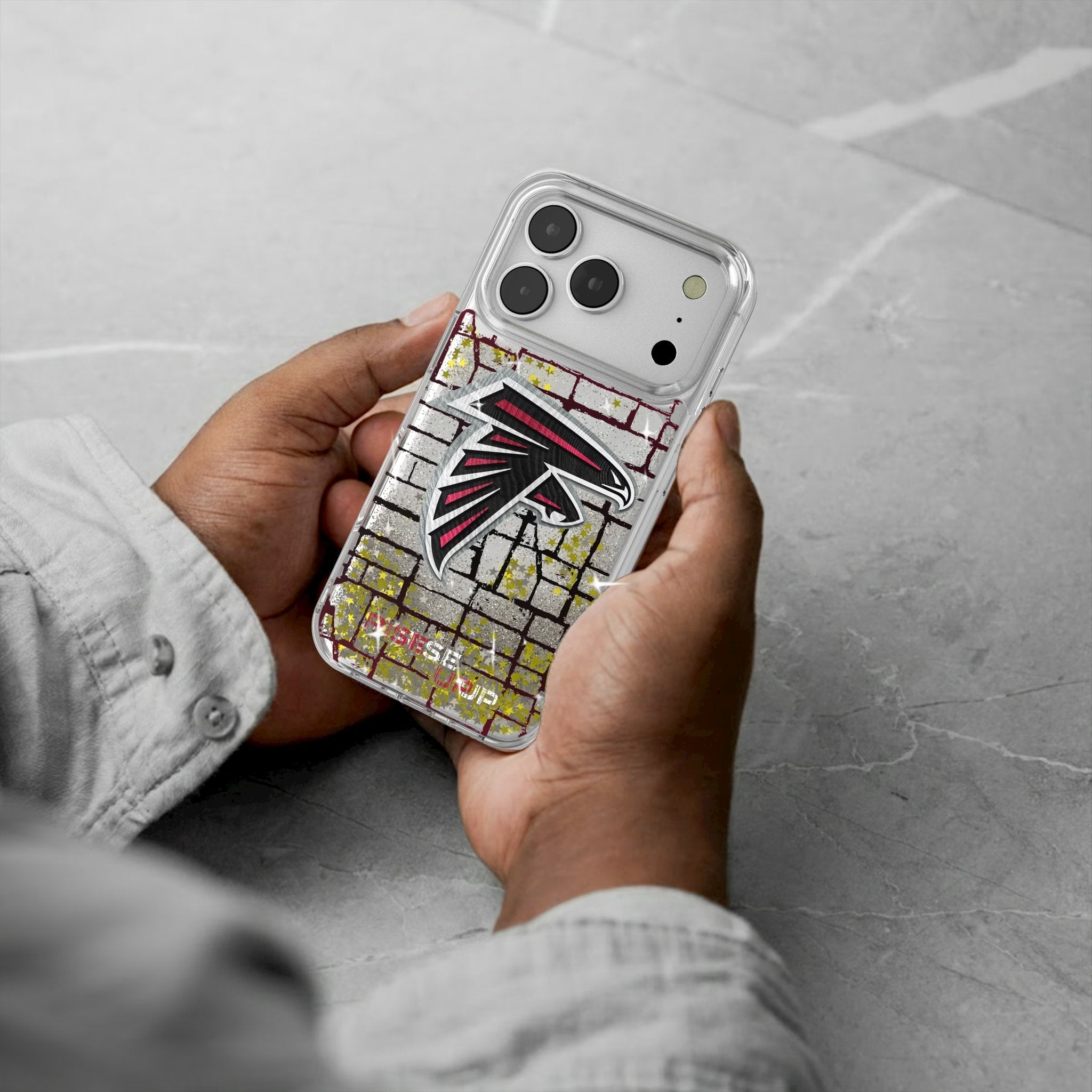 Atlanta Falcons Brick Wall Glitter Phone Case for Apple iPhone 17 Series 5