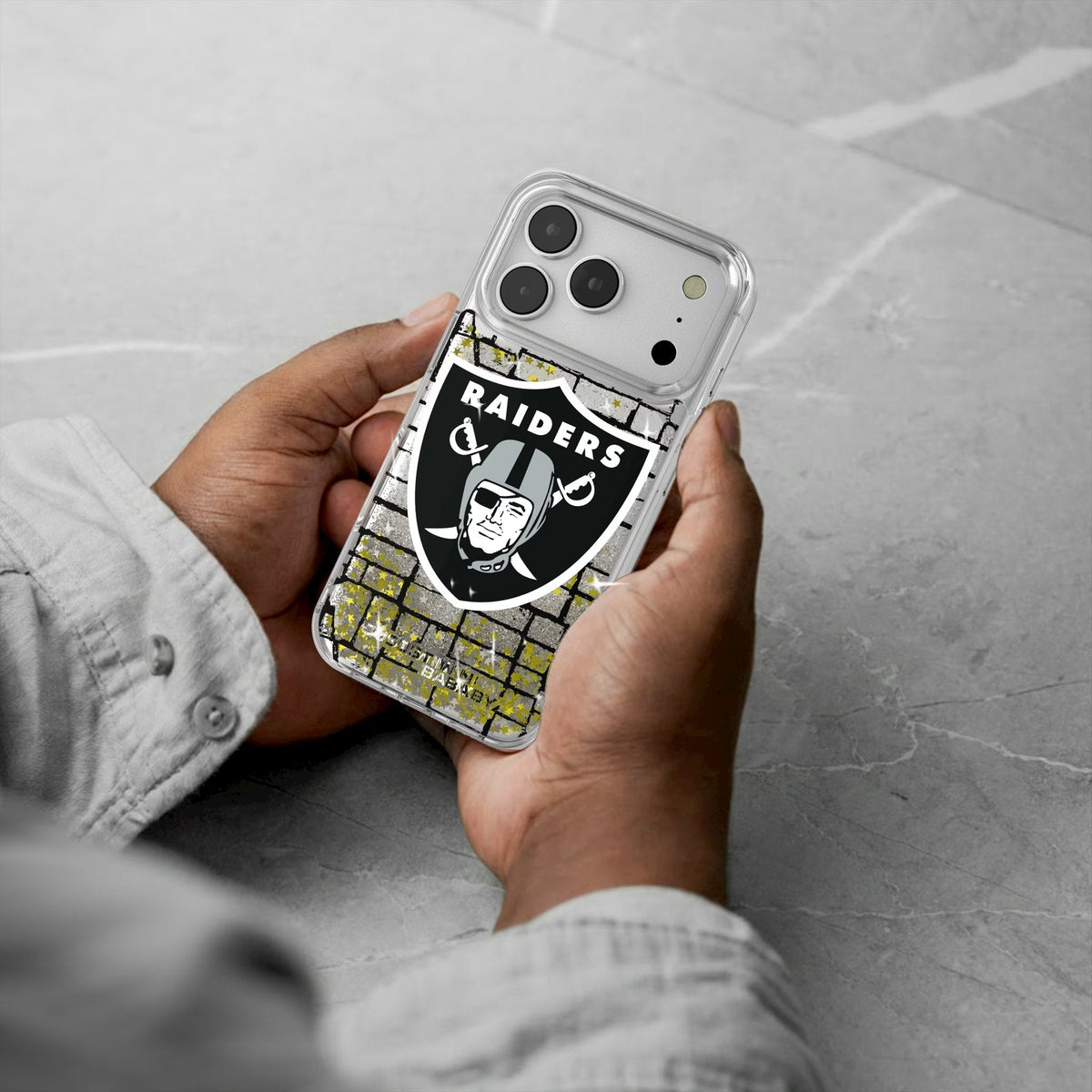 Las Vegas Raiders Brick Wall Glitter Phone Case for Apple iPhone 17 Series 5