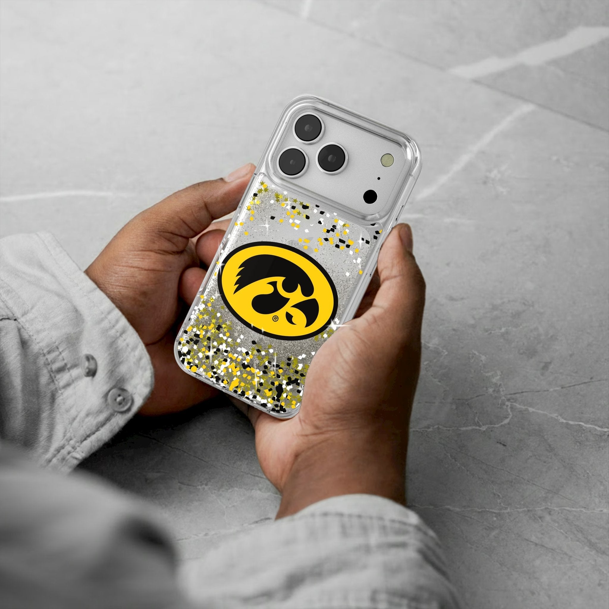 University of Iowa Hawkeyes Confetti Glitter Phone Case for Apple iPhone 17 Series 4