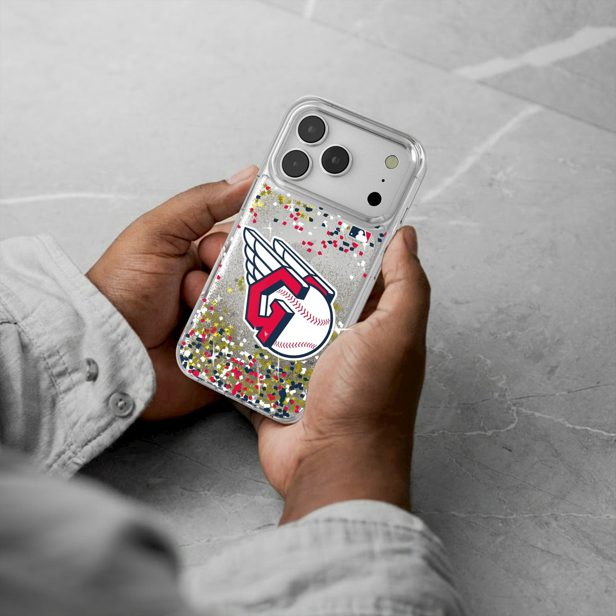 Cleveland Guardians Confetti Glitter Phone Case for Apple iPhone 17 Series 5