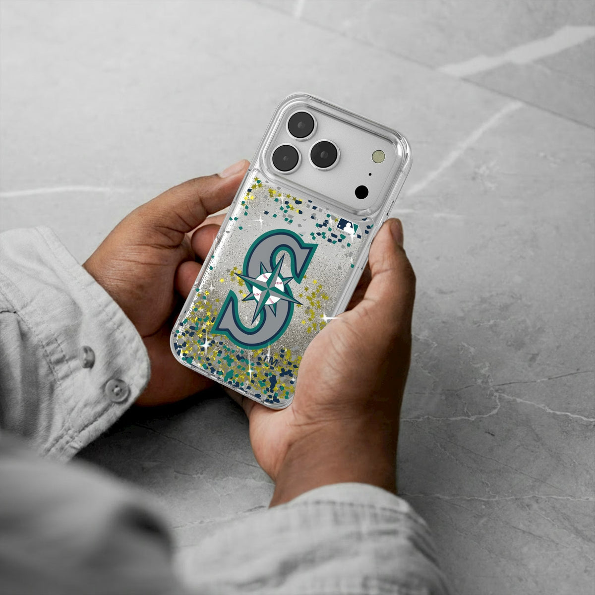 Seattle Mariners Confetti Glitter Phone Case for Apple iPhone 17 Series 5