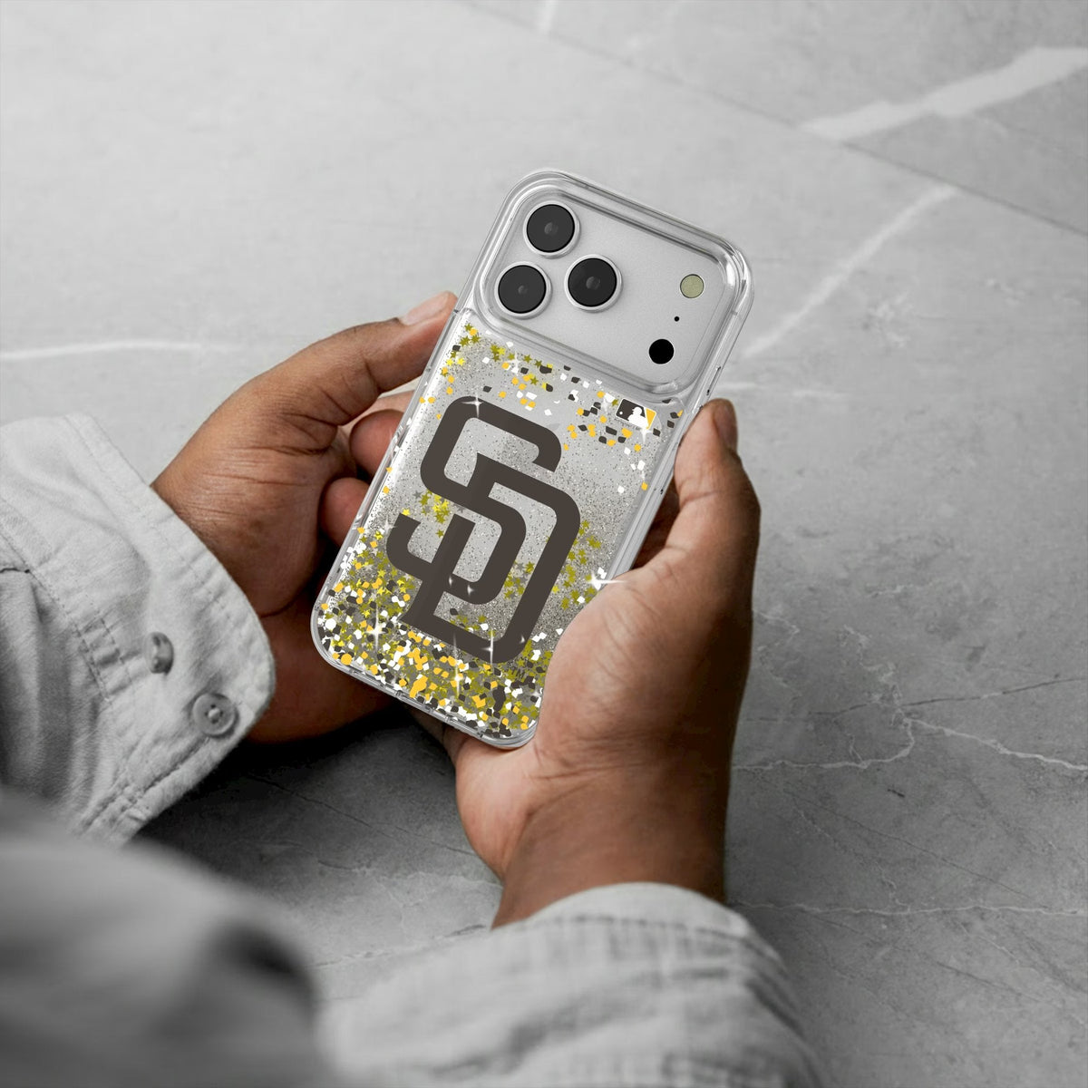 San Diego Padres Confetti Glitter Phone Case for Apple iPhone 17 Series 5