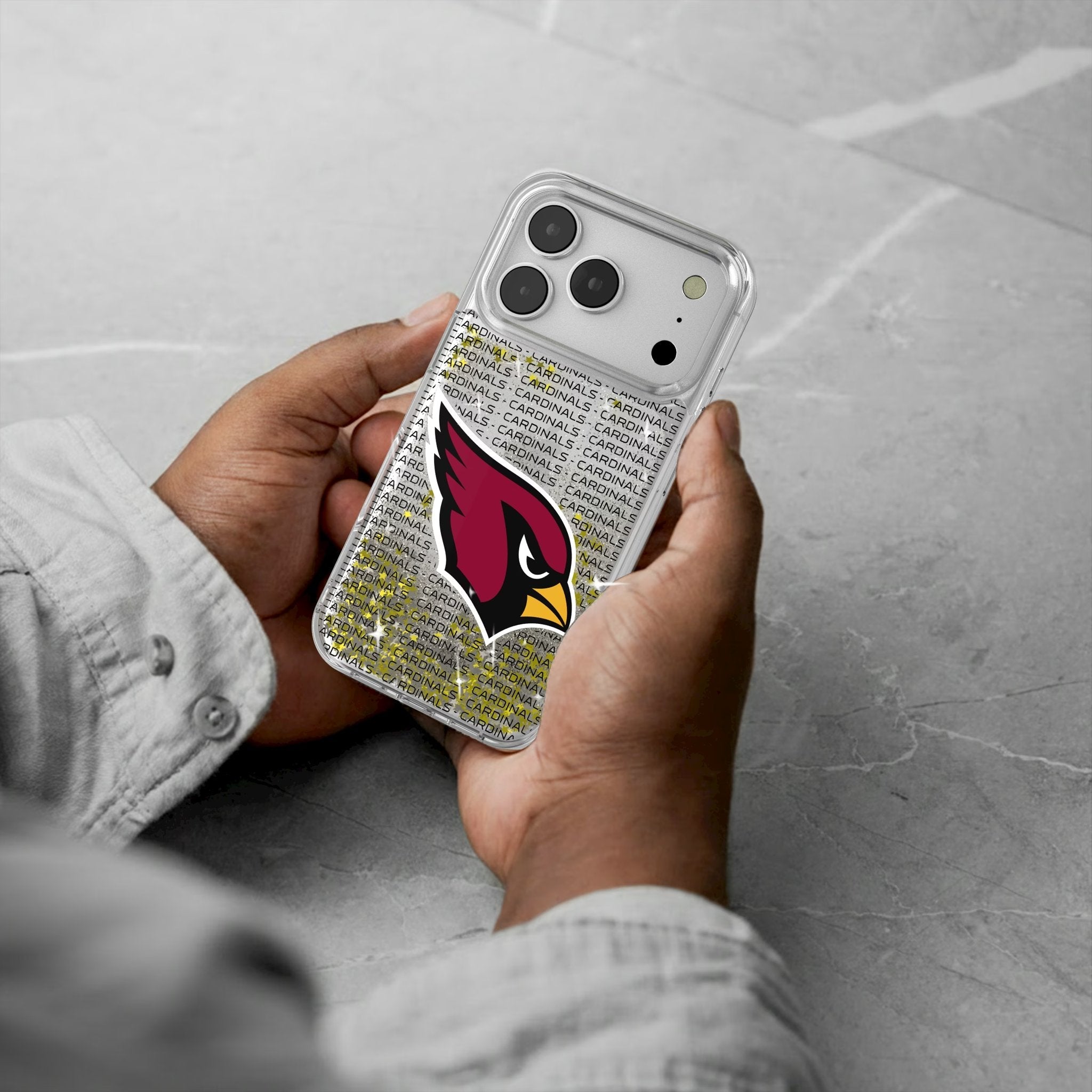 Arizona Cardinals Text Backdrop Glitter Phone Case for Apple iPhone 17 Series 4