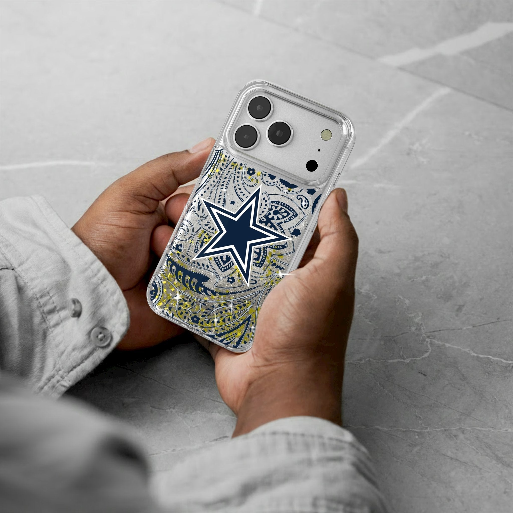 Dallas Cowboys Paisley Glitter Phone Case for Apple iPhone 17 Series 5
