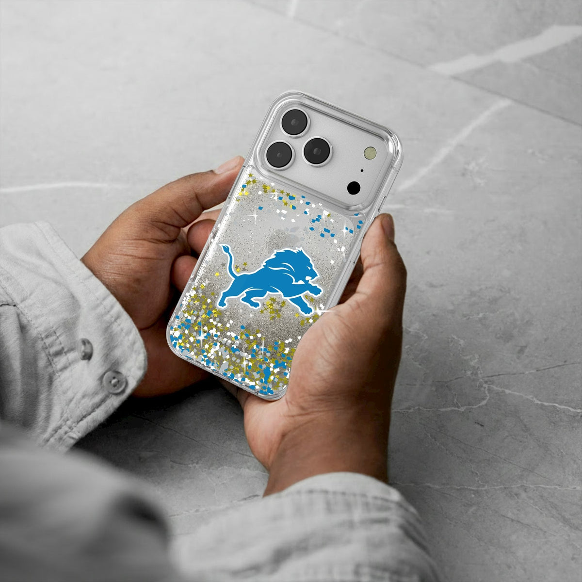 Detroit Lions Confetti Glitter Phone Case for Apple iPhone 17 Series 5