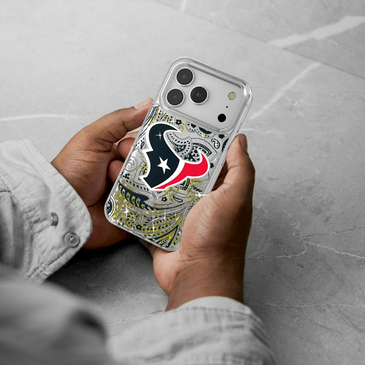 Houston Texans Paisley Glitter Phone Case for Apple iPhone 17 Series 5