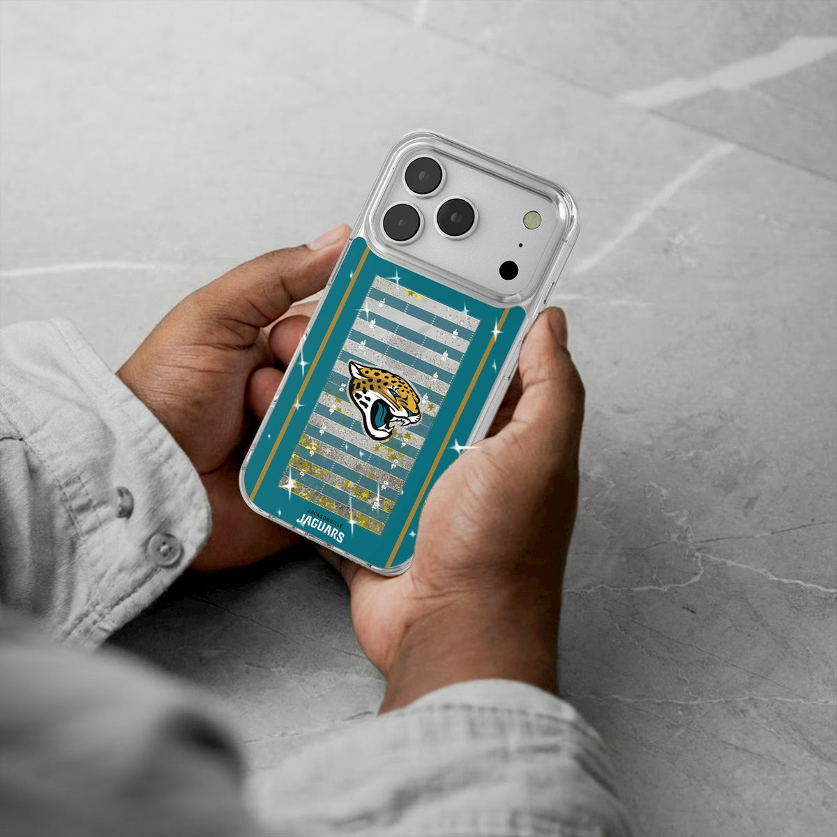 Jacksonville Jaguars Field Glitter Phone Case for Apple iPhone 17 Series 5